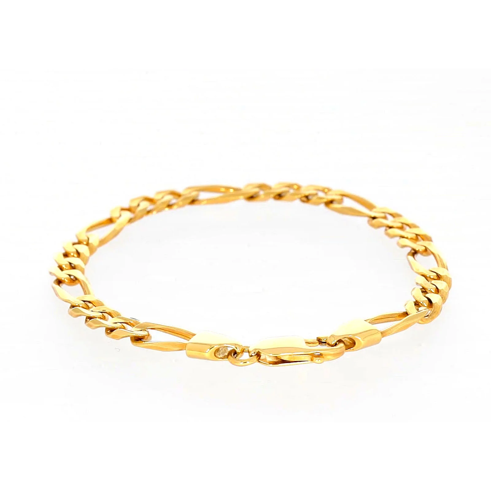 9ct Yellow Gold 21cm Figaro Bracelet - Image 37