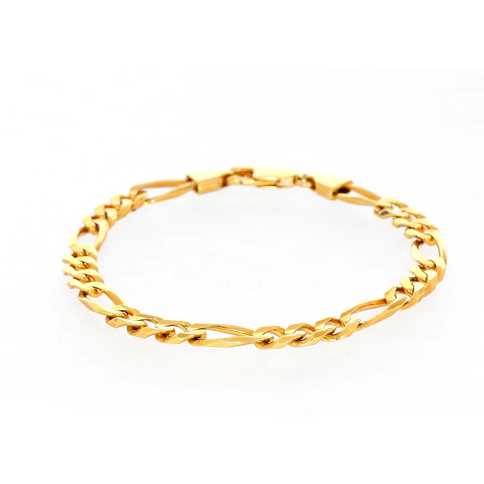 9ct Yellow Gold 21cm Figaro Bracelet - Image 4