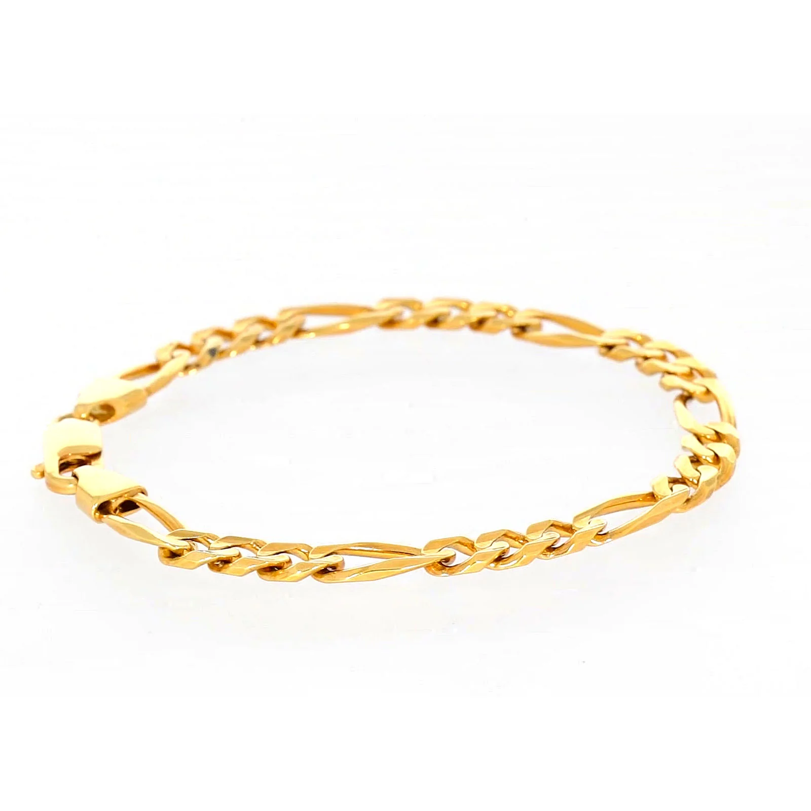 9ct Yellow Gold 21cm Figaro Bracelet - Image 56