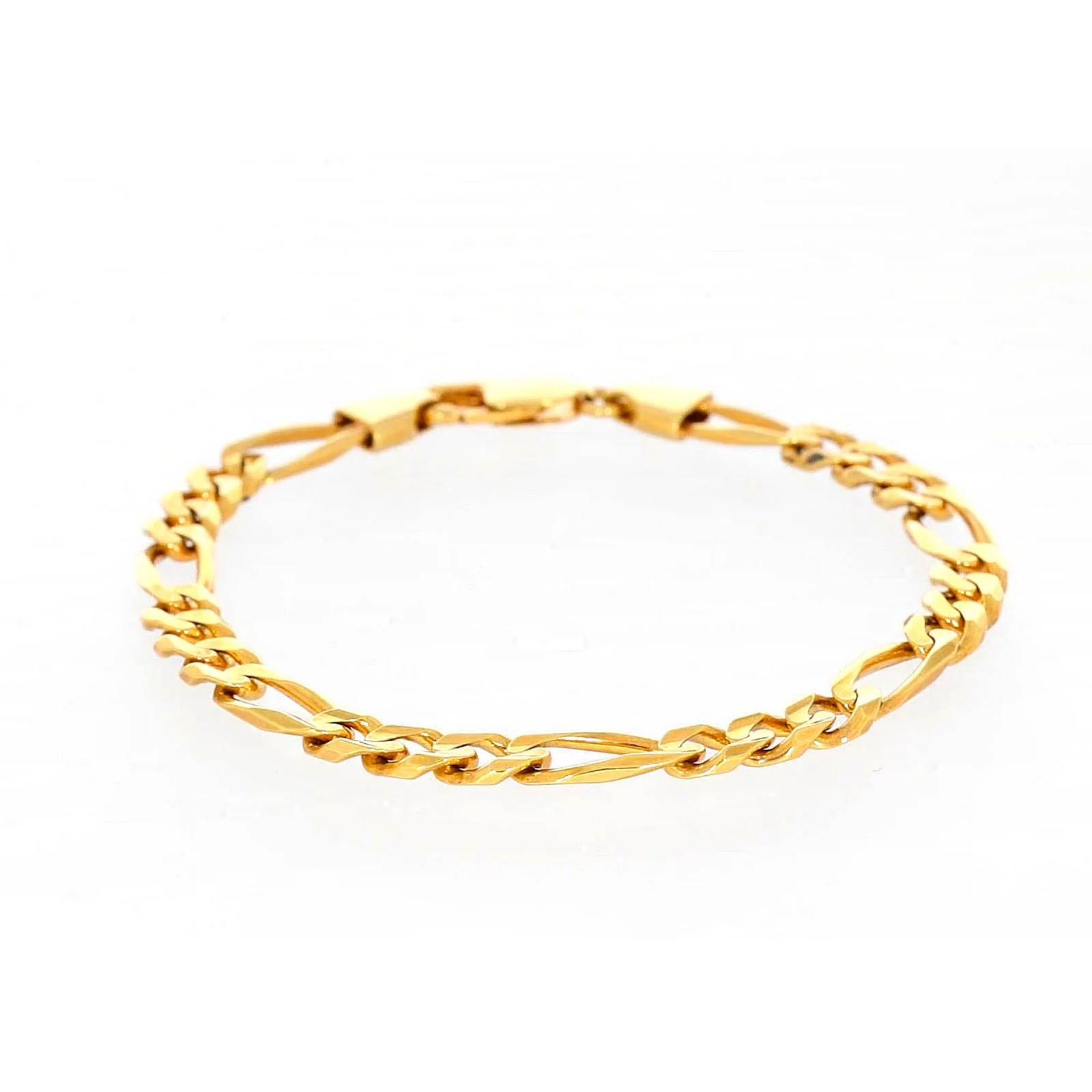9ct Yellow Gold 21cm Figaro Bracelet - Image 74
