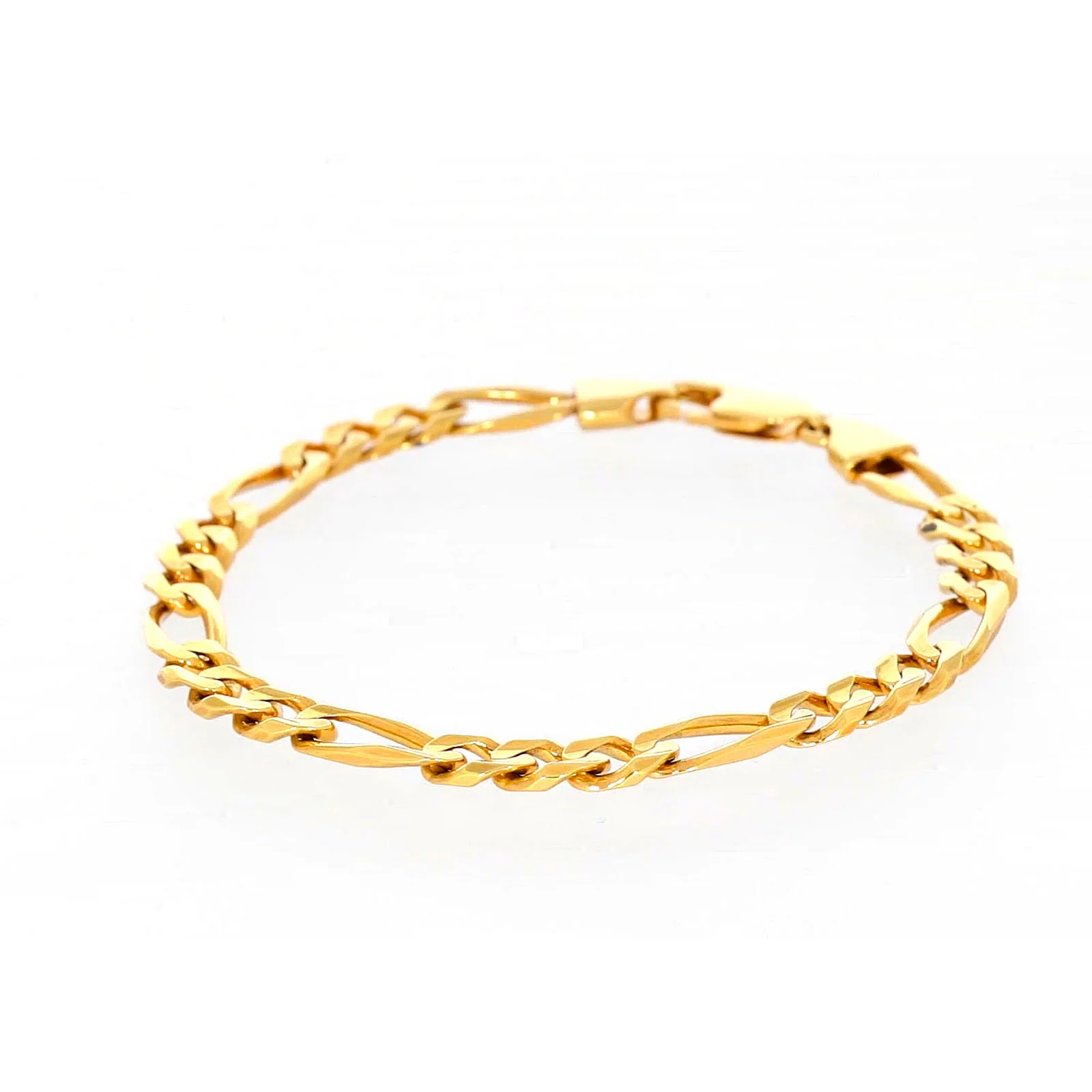 9ct Yellow Gold 21cm Figaro Bracelet - Image 8