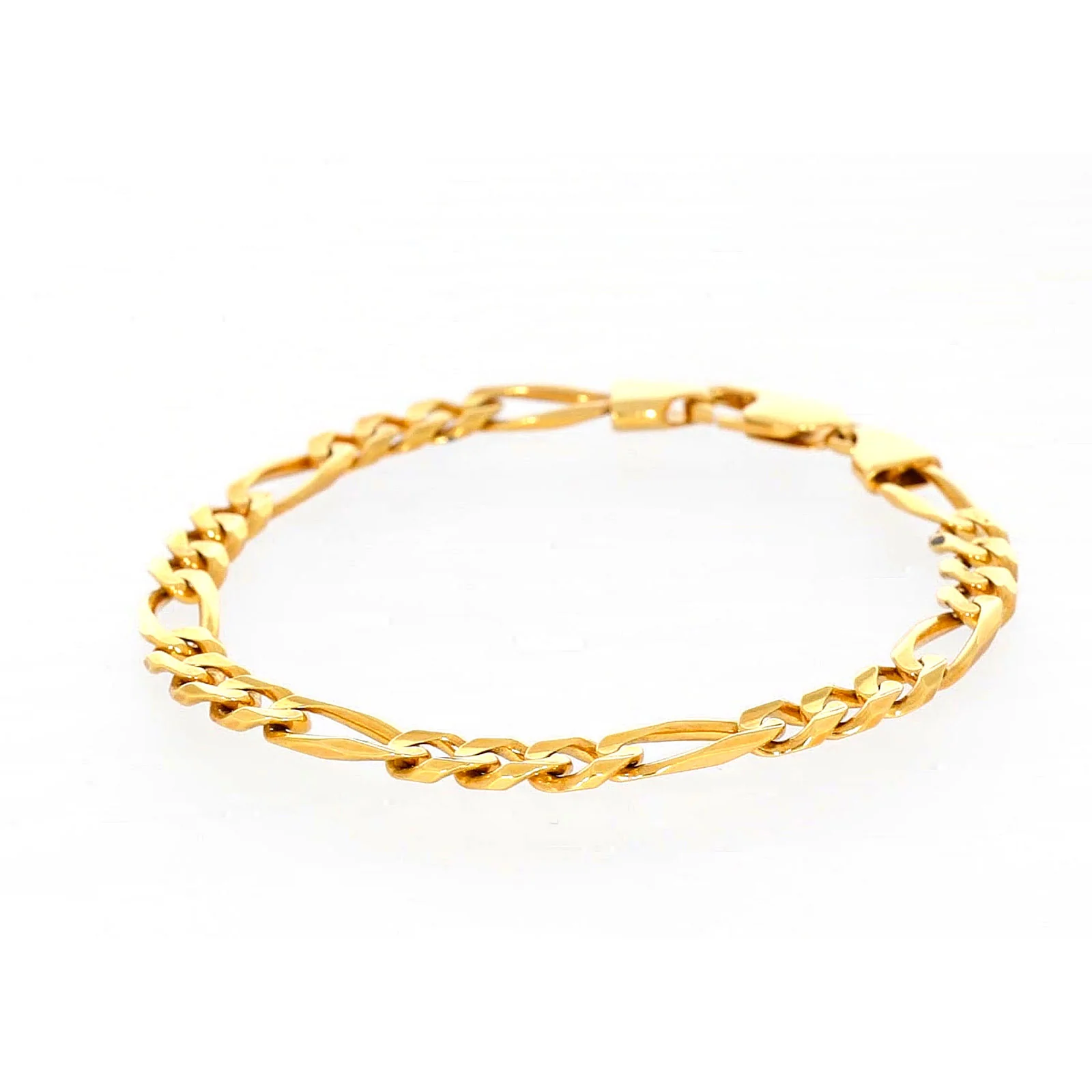 9ct Yellow Gold 21cm Figaro Bracelet - Image 9