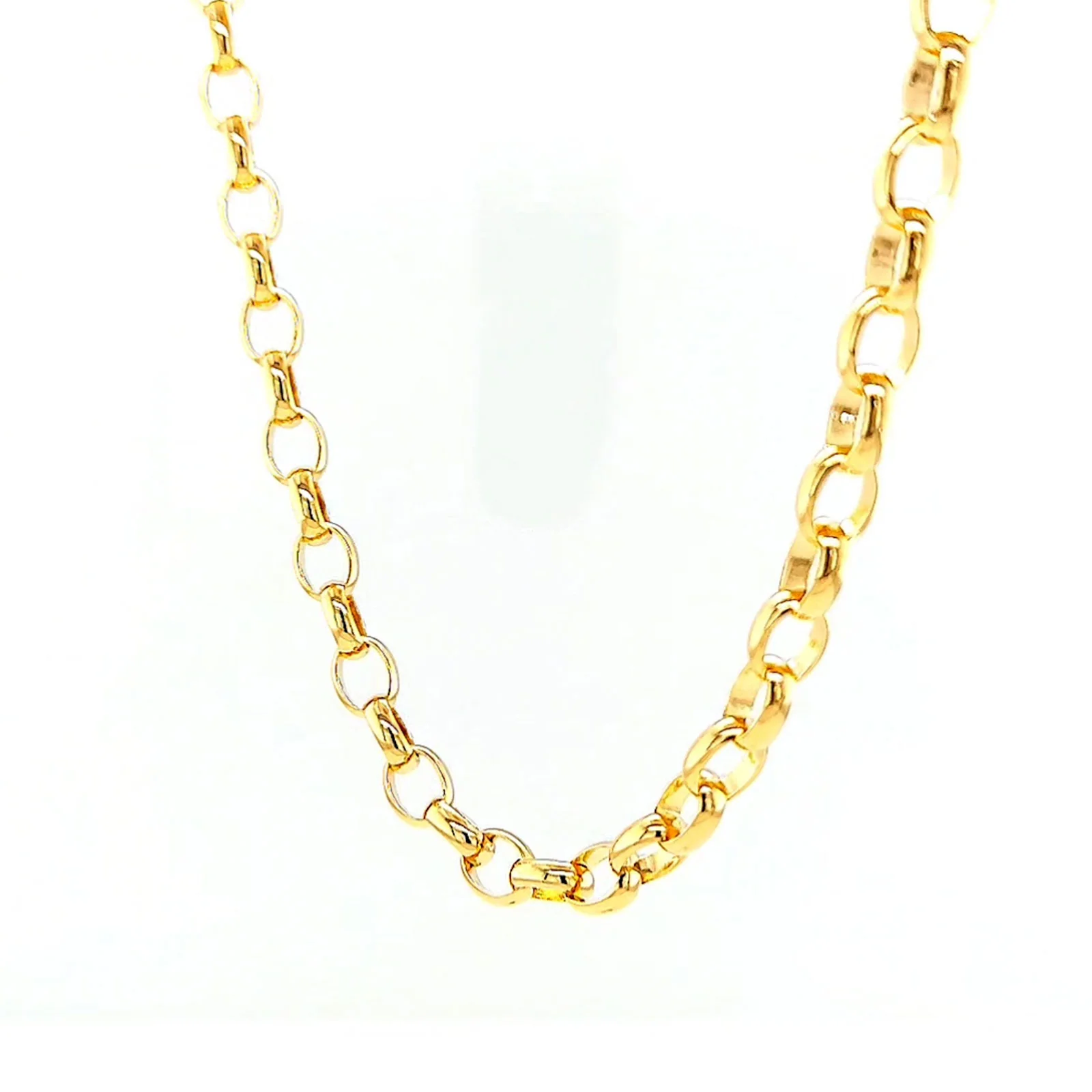 9ct Yellow Gold 55cm Oval Belcher Chain - Image 11
