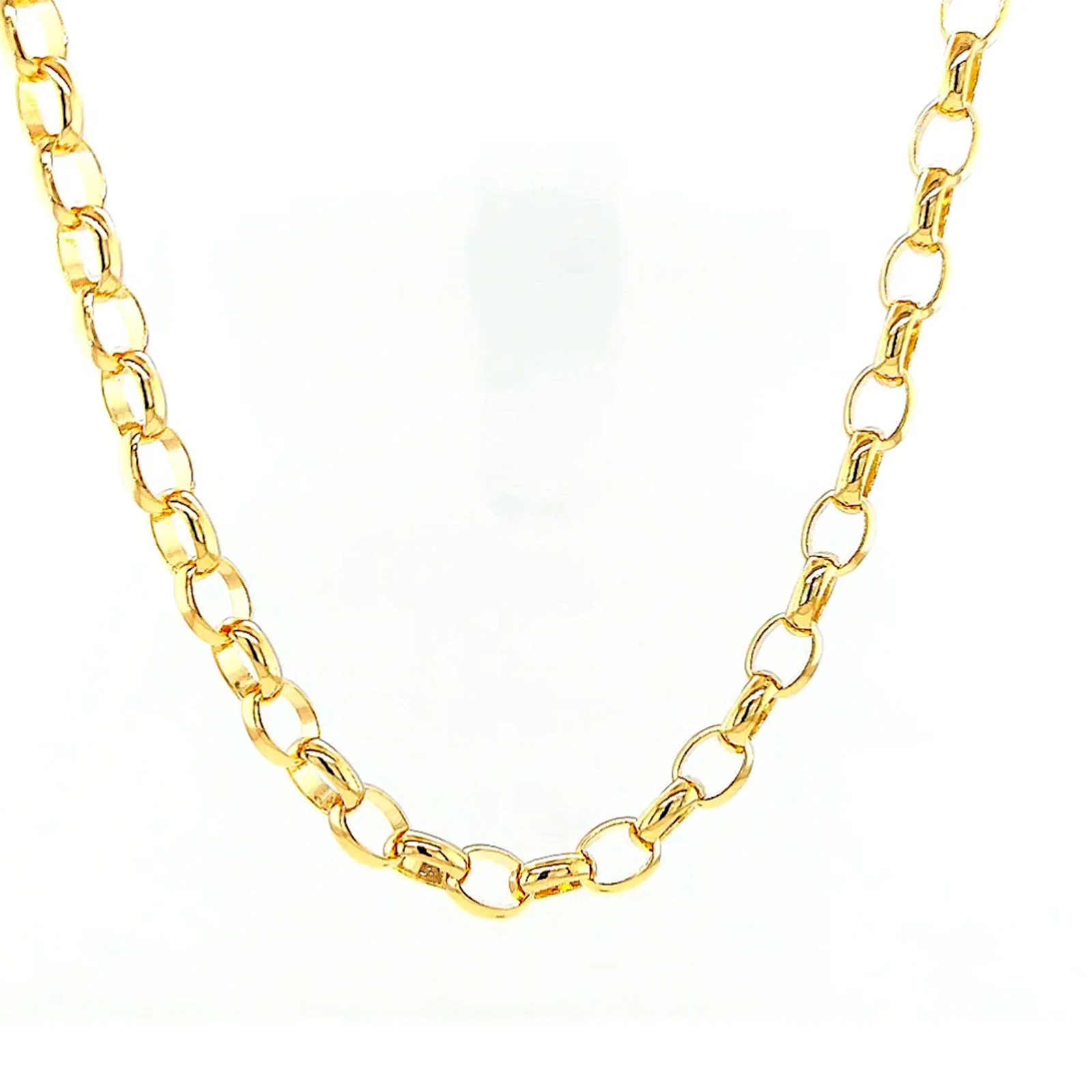 9ct Yellow Gold 55cm Oval Belcher Chain - Image 74