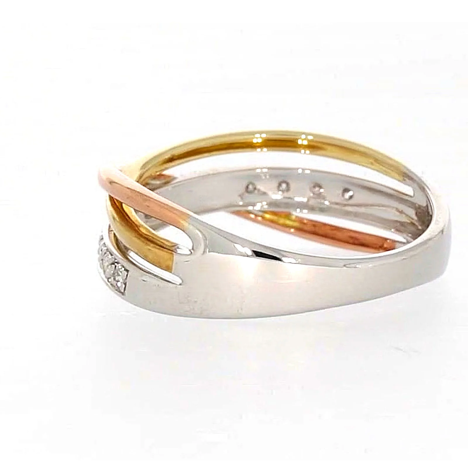 9ct Three Tone Gold Round Brilliant Cut with 0.07 CARAT tw of Diamonds Ring - Image 28