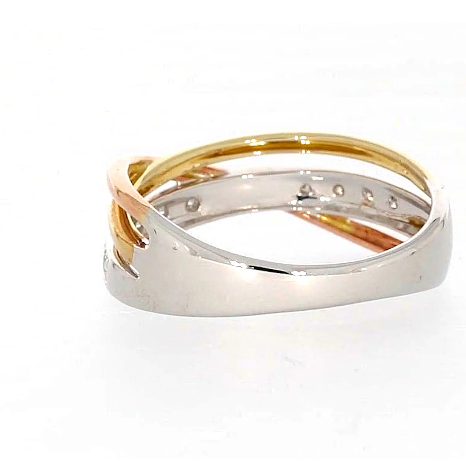 9ct Three Tone Gold Round Brilliant Cut with 0.07 CARAT tw of Diamonds Ring - Image 32