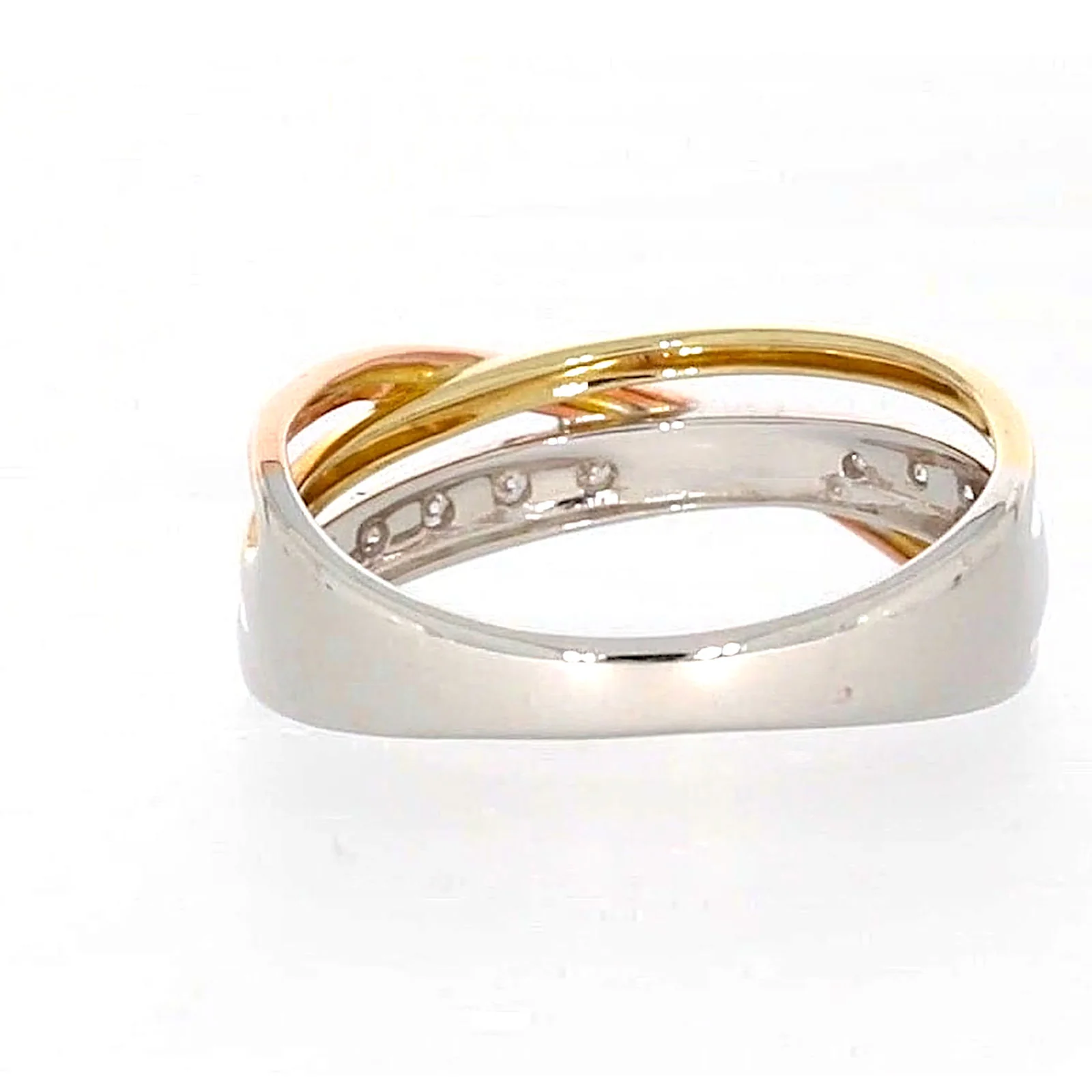 9ct Three Tone Gold Round Brilliant Cut with 0.07 CARAT tw of Diamonds Ring - Image 37