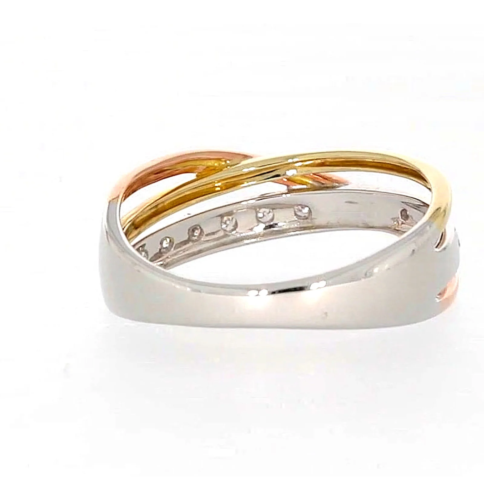 9ct Three Tone Gold Round Brilliant Cut with 0.07 CARAT tw of Diamonds Ring - Image 40