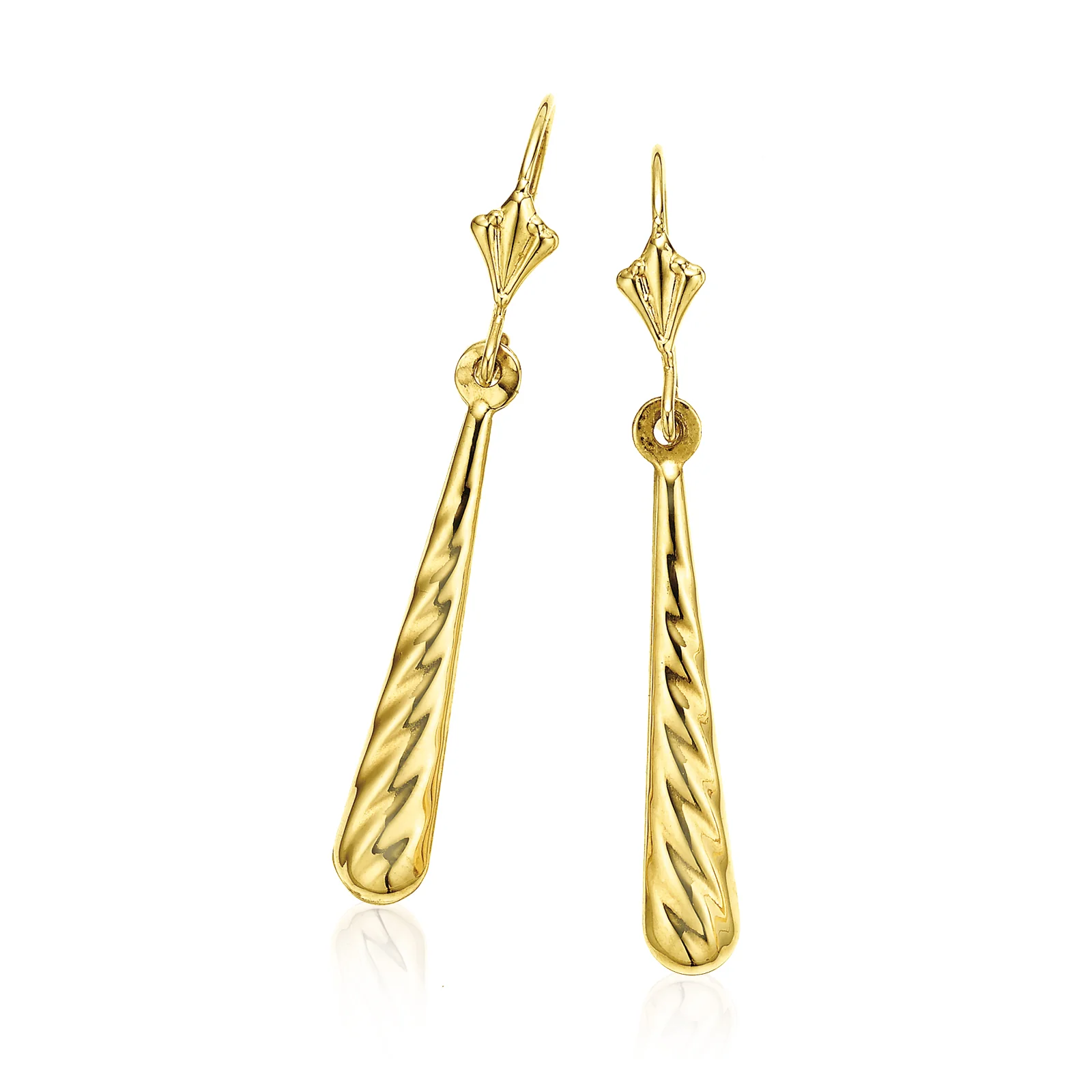 9ct Yellow Gold Twist Drop Earrings