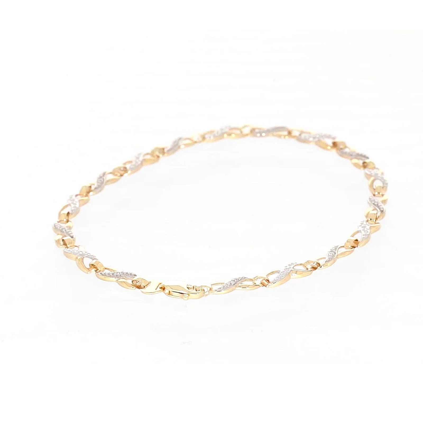 9ct Yellow Gold & Diamond Set Infinity Bracelet - Image 11