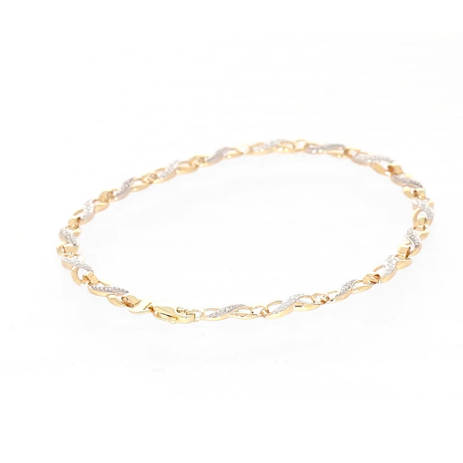 9ct Yellow Gold & Diamond Set Infinity Bracelet - Image 13
