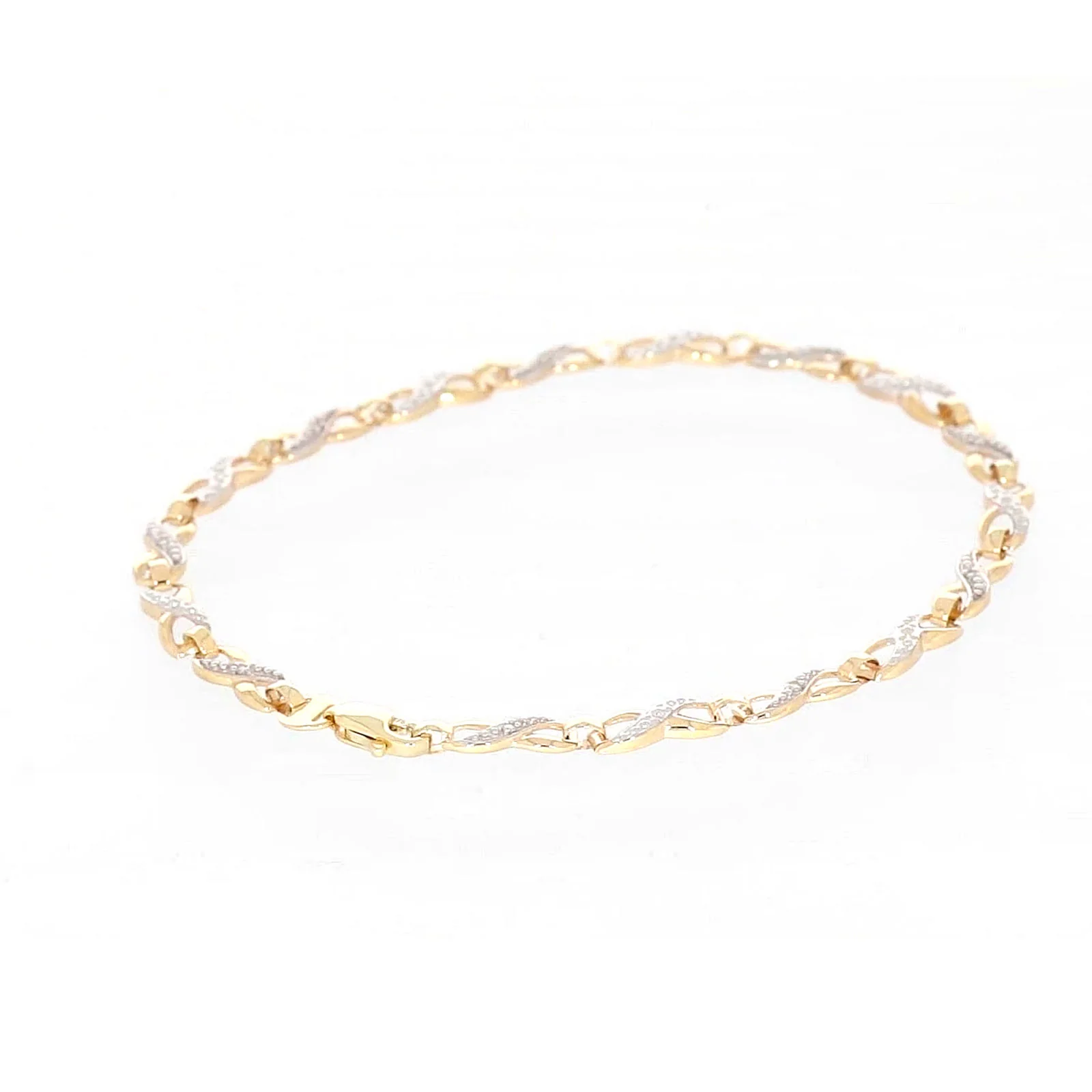 9ct Yellow Gold & Diamond Set Infinity Bracelet - Image 14