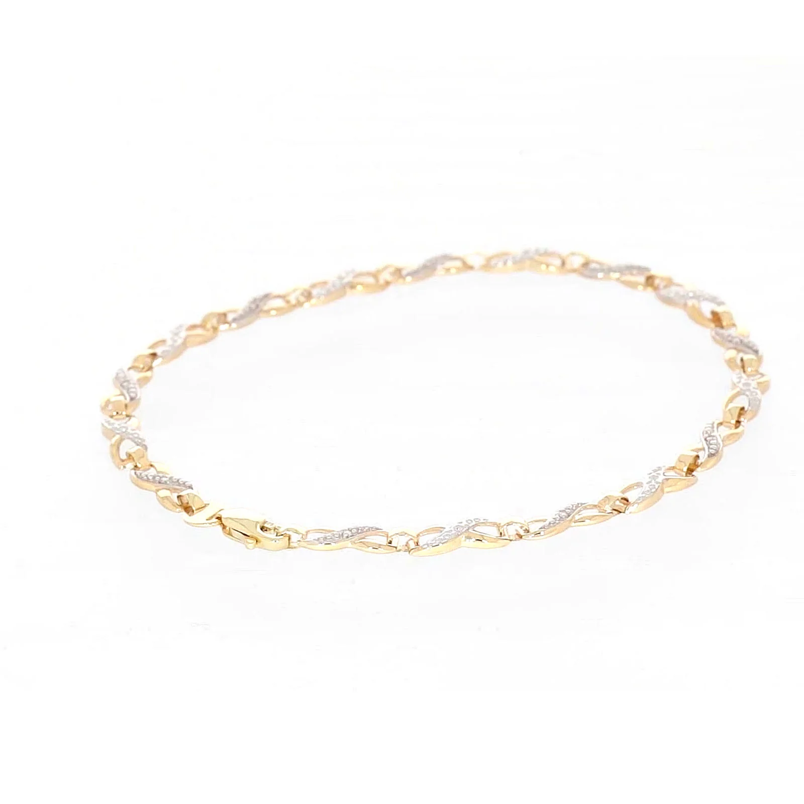 9ct Yellow Gold & Diamond Set Infinity Bracelet - Image 15