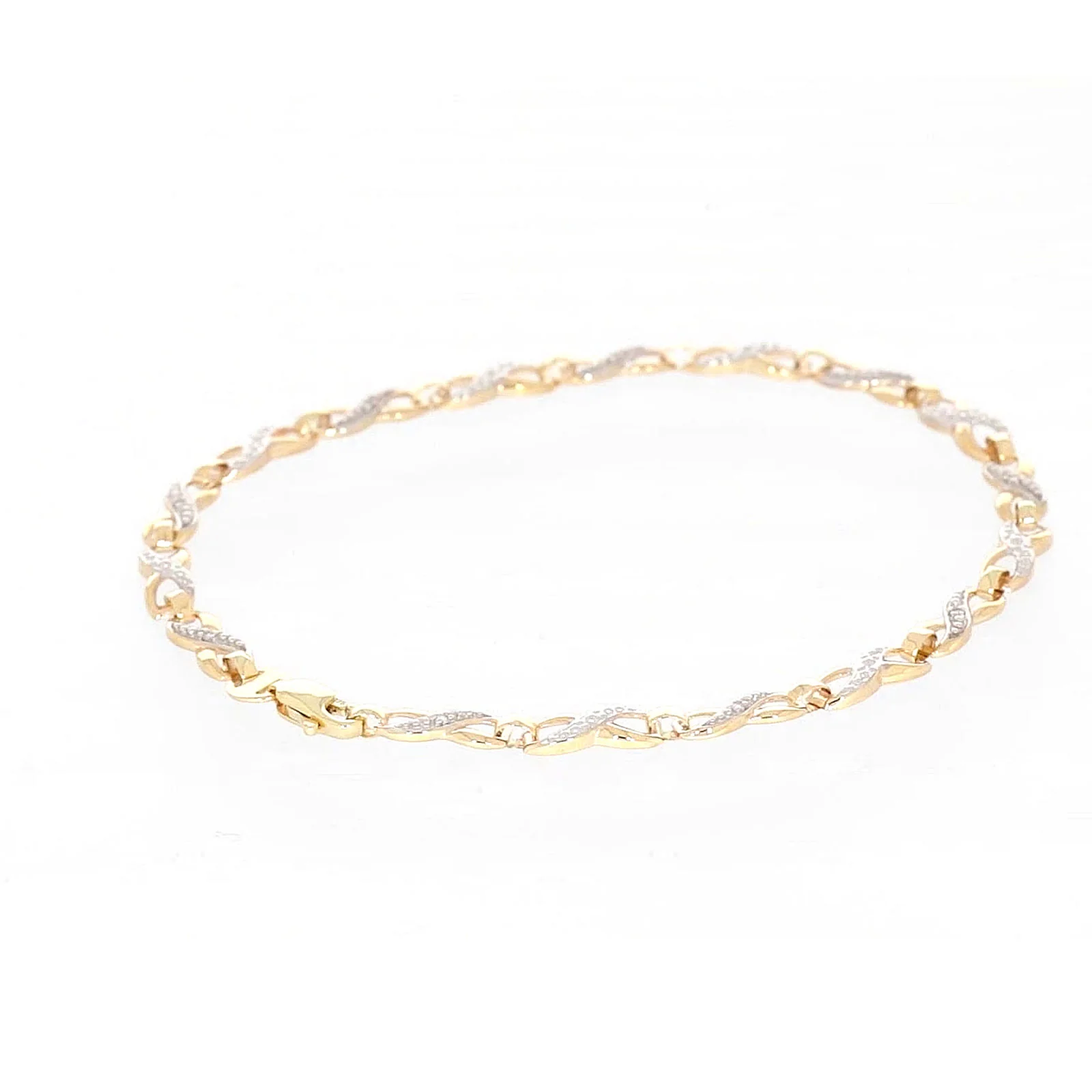 9ct Yellow Gold & Diamond Set Infinity Bracelet - Image 16