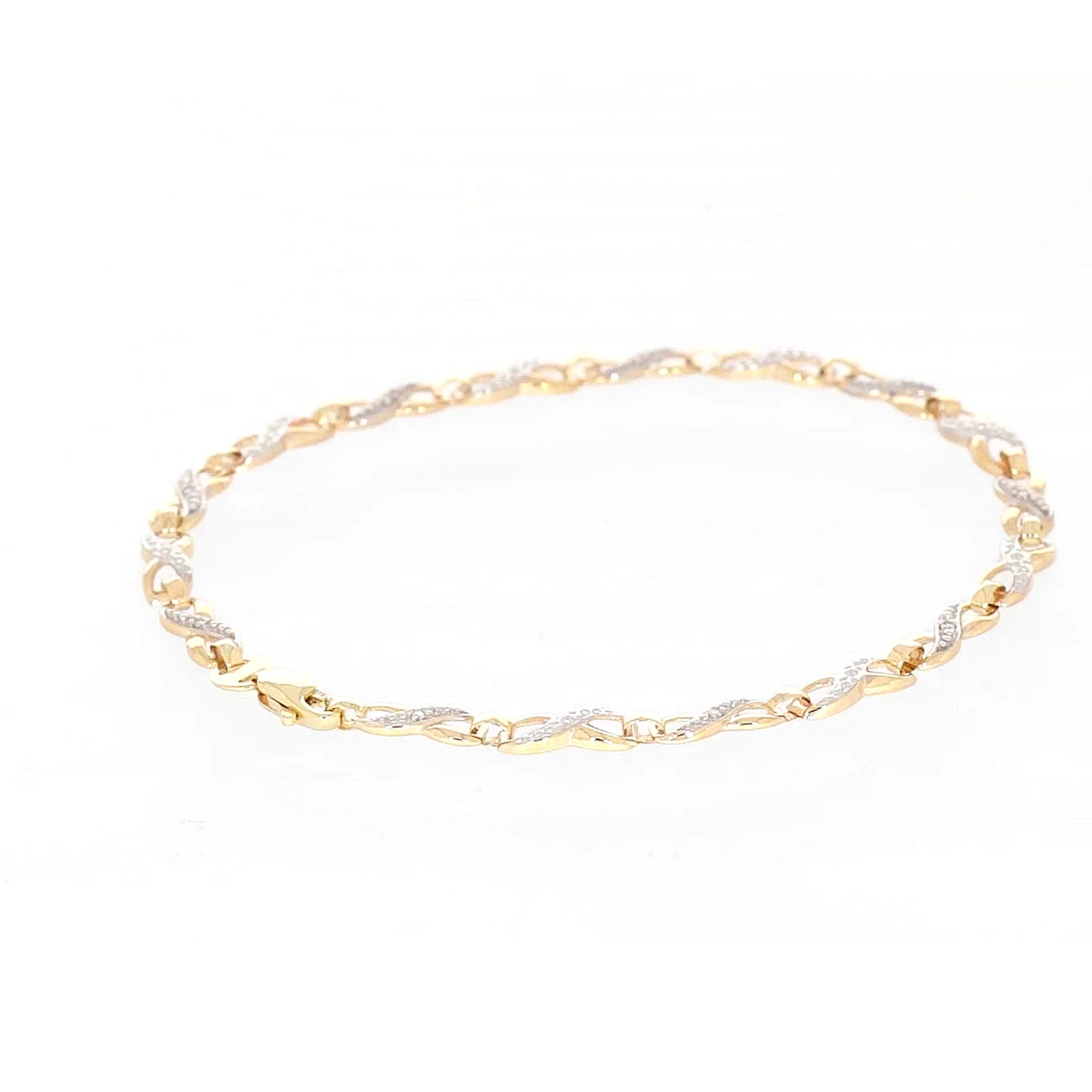9ct Yellow Gold & Diamond Set Infinity Bracelet - Image 17
