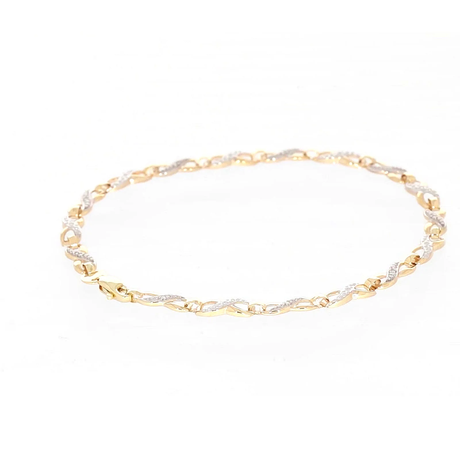 9ct Yellow Gold & Diamond Set Infinity Bracelet - Image 18