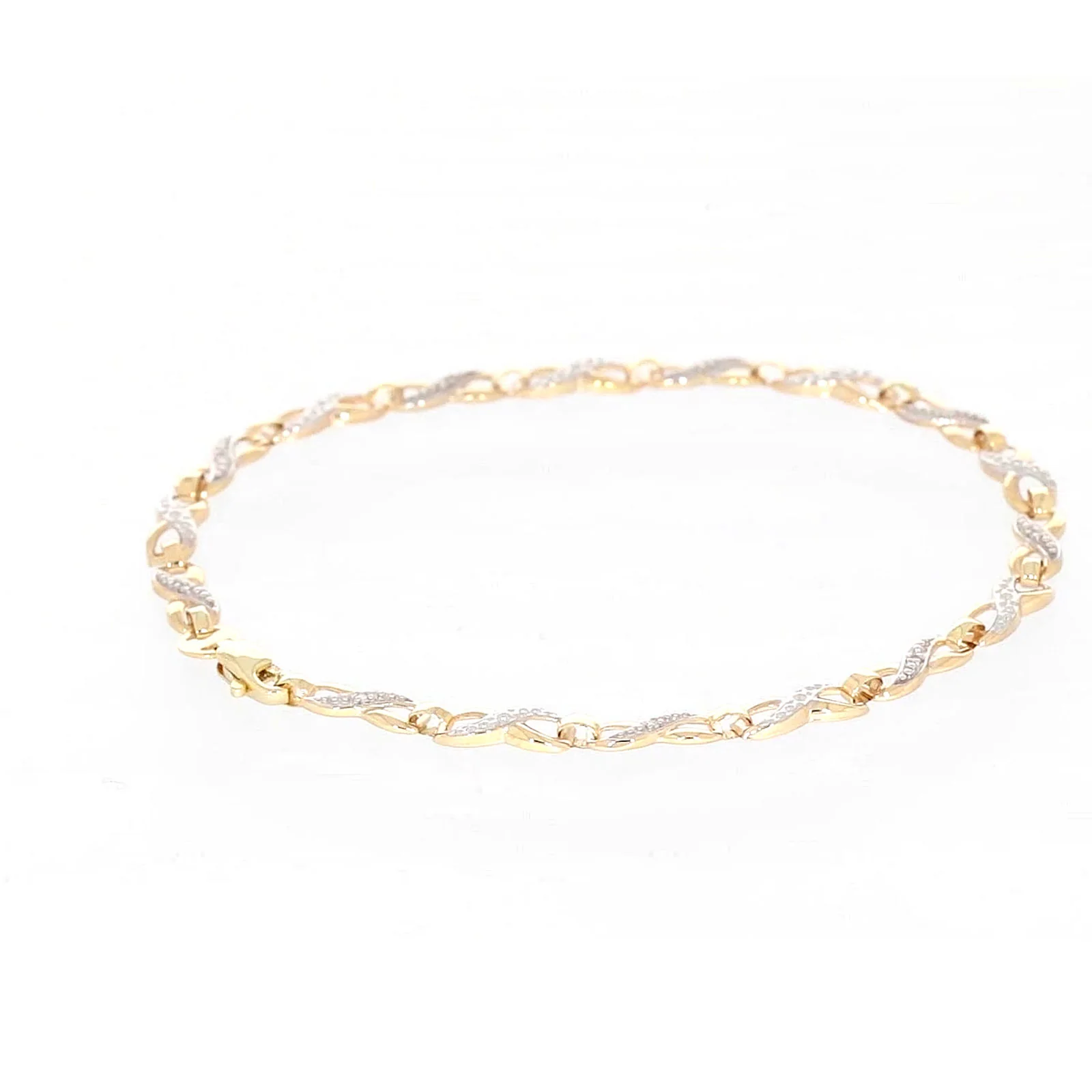 9ct Yellow Gold & Diamond Set Infinity Bracelet - Image 19