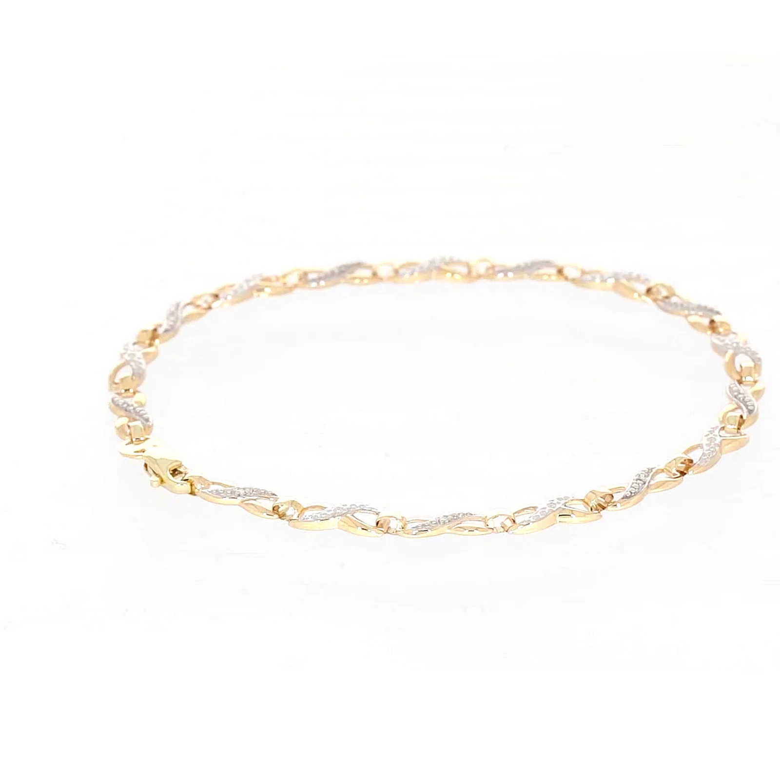 9ct Yellow Gold & Diamond Set Infinity Bracelet - Image 20