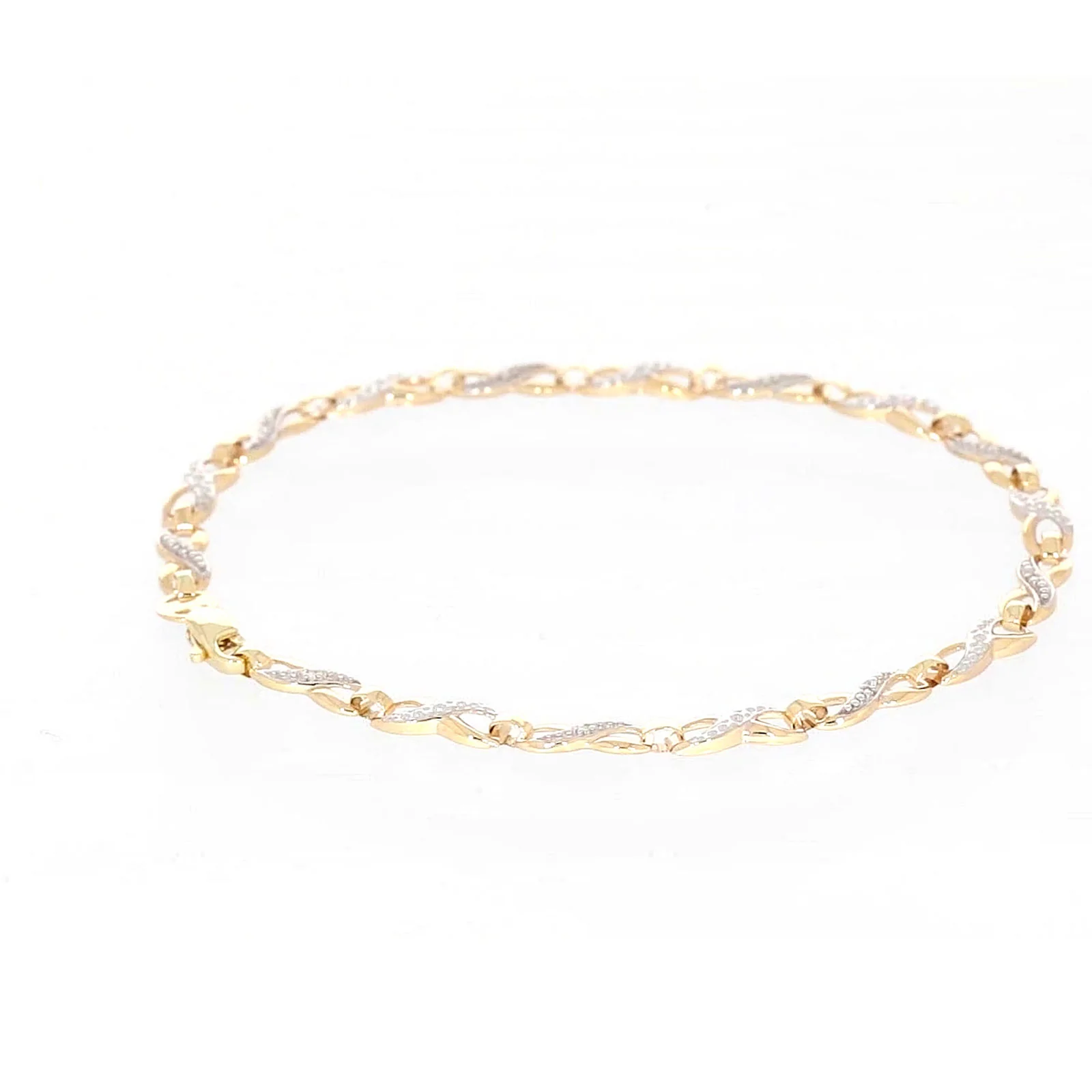 9ct Yellow Gold & Diamond Set Infinity Bracelet - Image 21