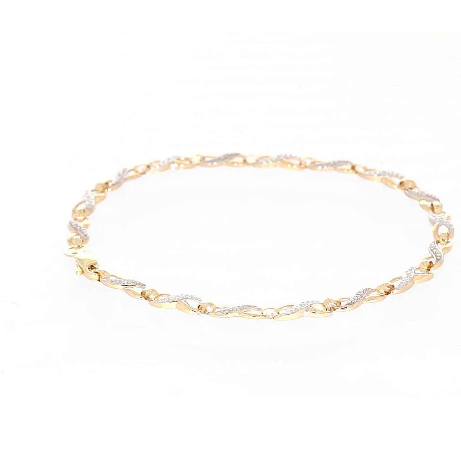 9ct Yellow Gold & Diamond Set Infinity Bracelet - Image 22