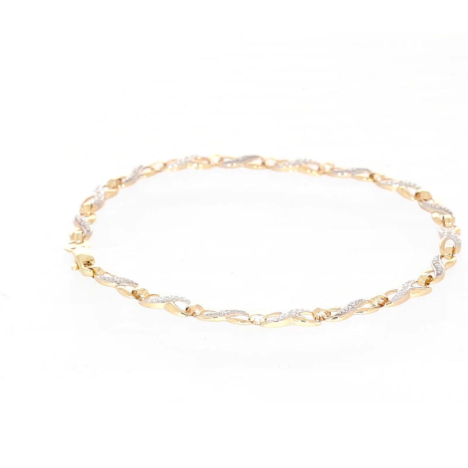 9ct Yellow Gold & Diamond Set Infinity Bracelet - Image 23