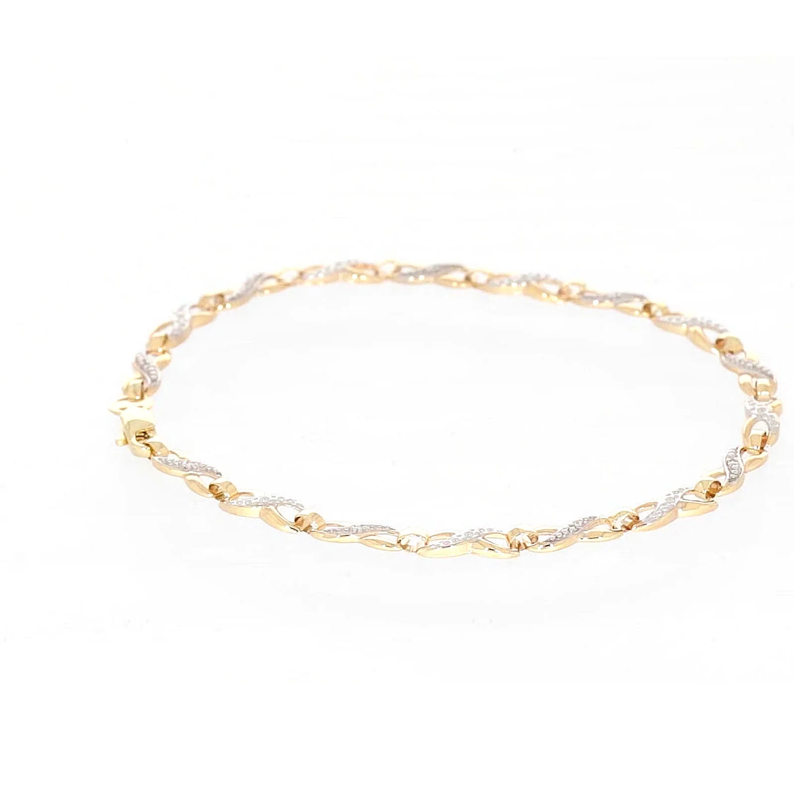 9ct Yellow Gold & Diamond Set Infinity Bracelet - Image 24