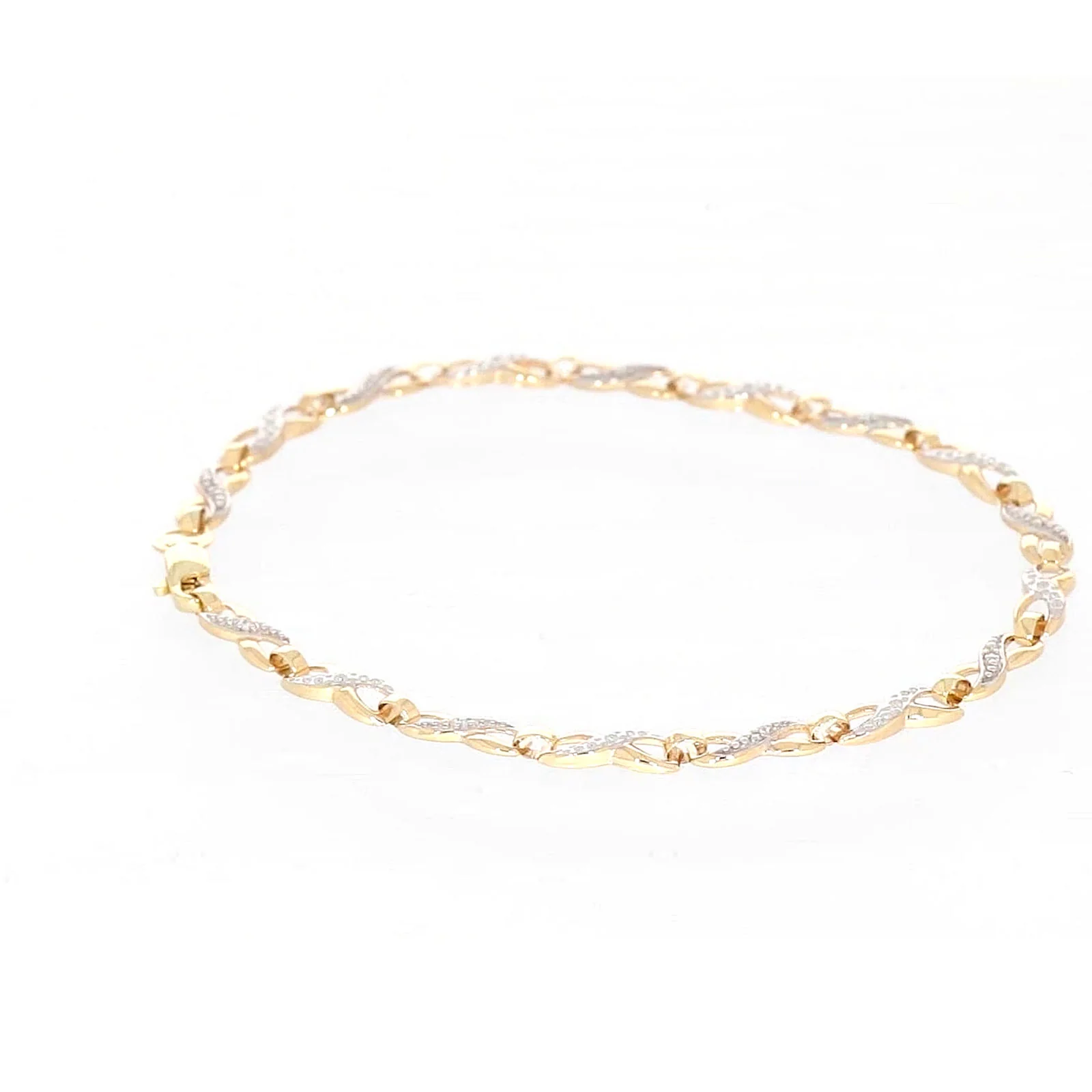 9ct Yellow Gold & Diamond Set Infinity Bracelet - Image 25