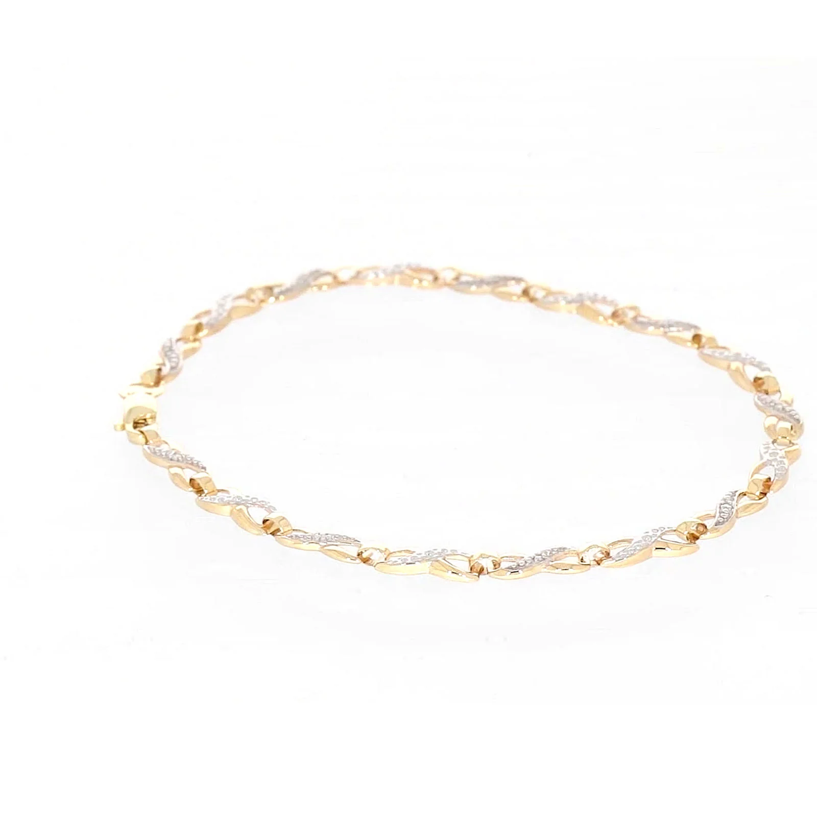 9ct Yellow Gold & Diamond Set Infinity Bracelet - Image 26