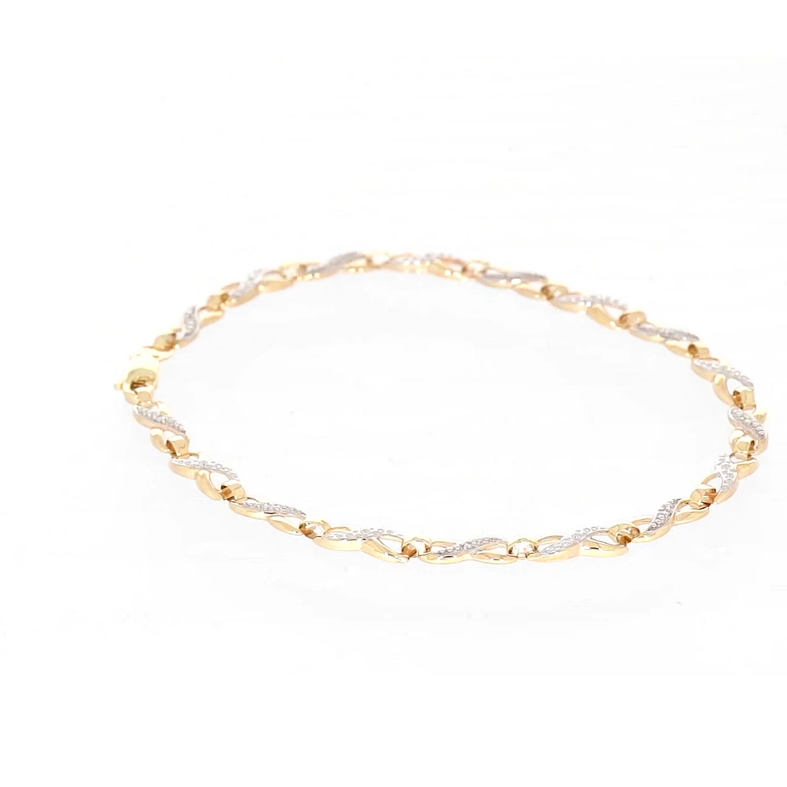 9ct Yellow Gold & Diamond Set Infinity Bracelet - Image 28