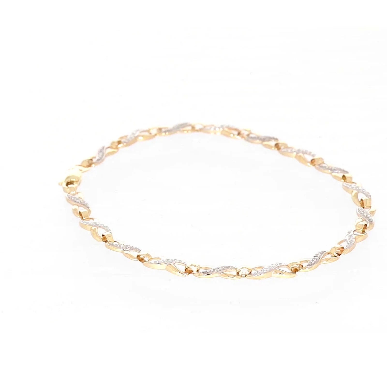 9ct Yellow Gold & Diamond Set Infinity Bracelet - Image 29