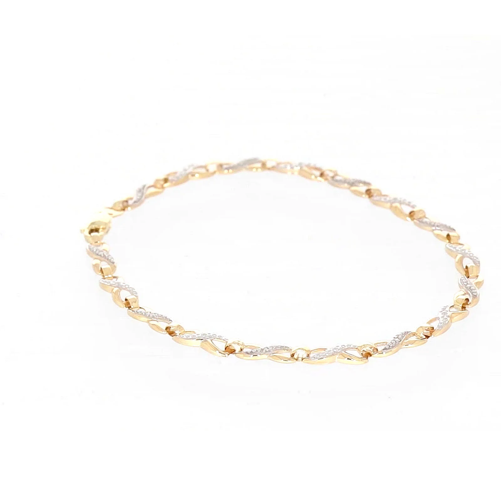 9ct Yellow Gold & Diamond Set Infinity Bracelet - Image 30