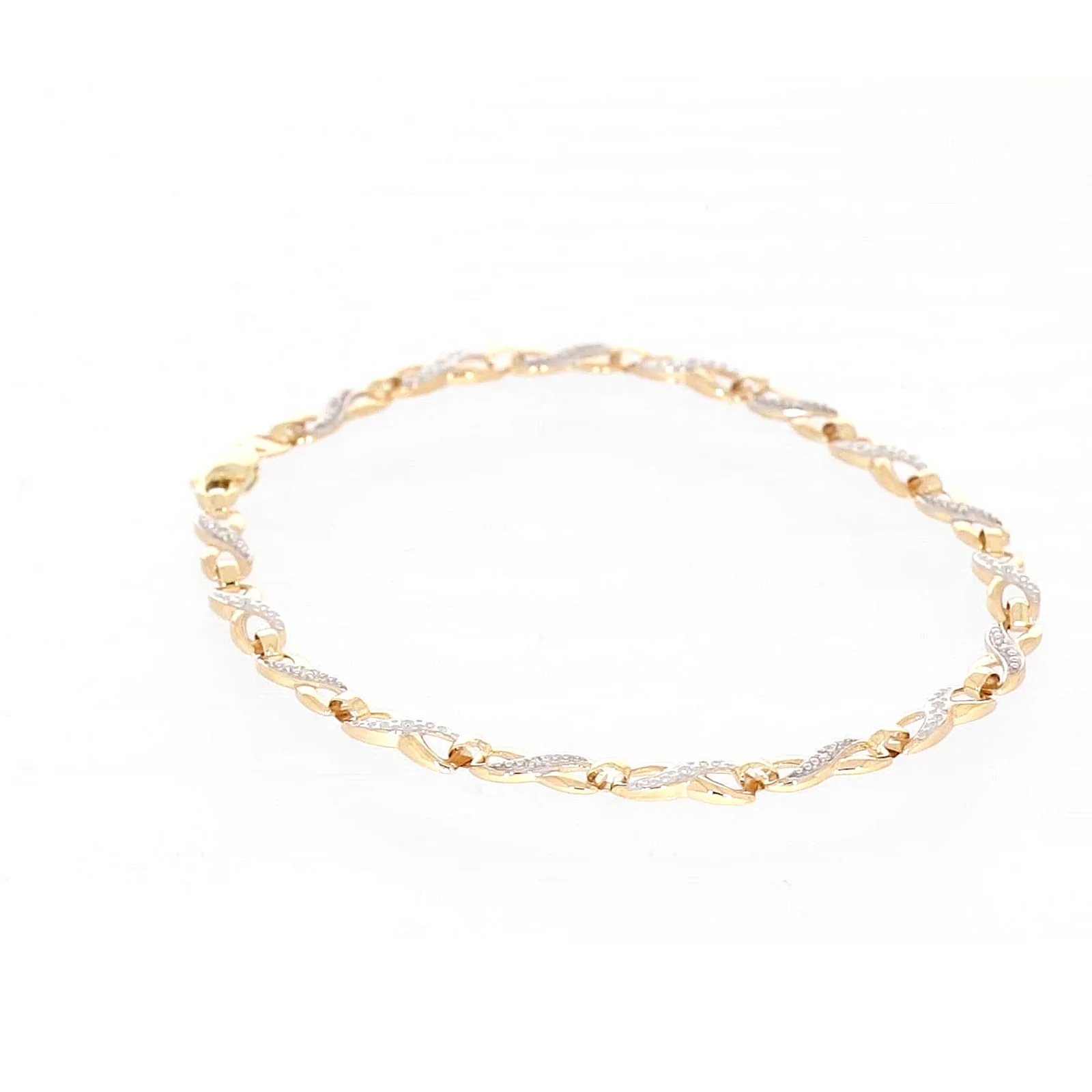 9ct Yellow Gold & Diamond Set Infinity Bracelet - Image 31