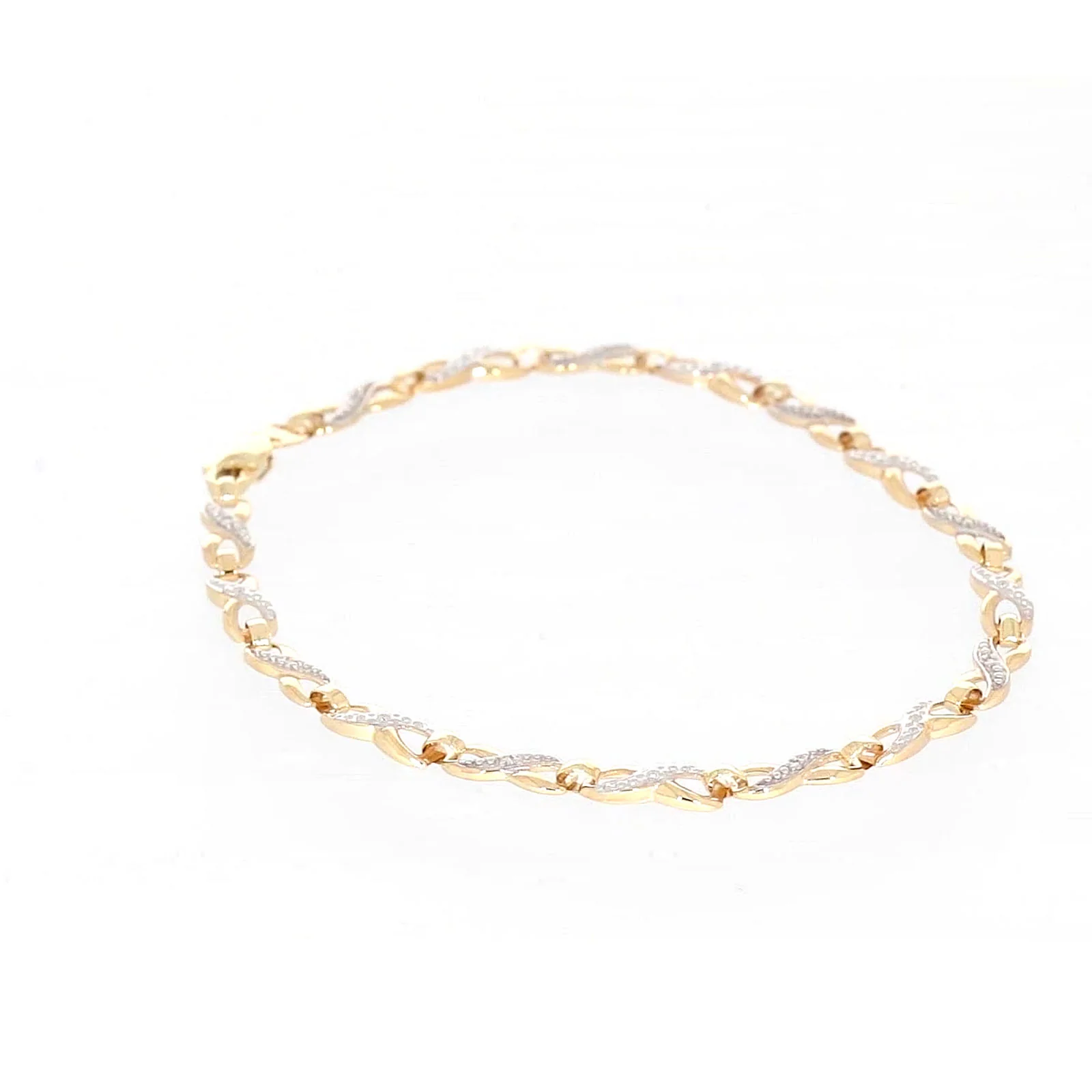9ct Yellow Gold & Diamond Set Infinity Bracelet - Image 32
