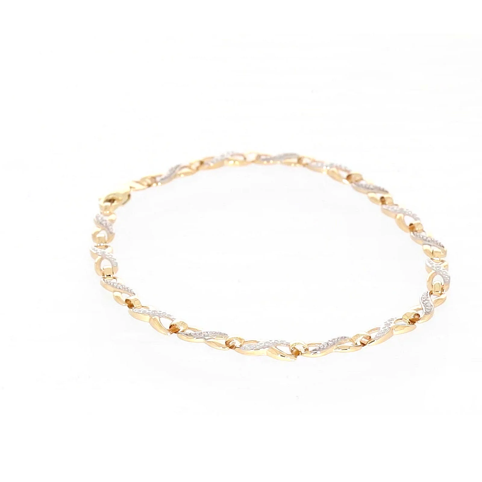 9ct Yellow Gold & Diamond Set Infinity Bracelet - Image 33