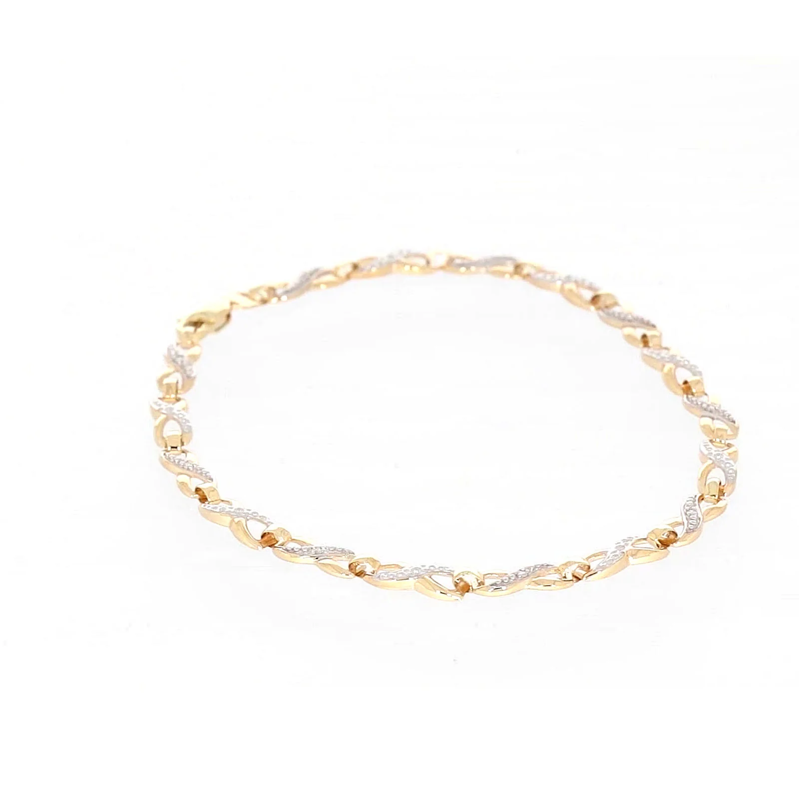 9ct Yellow Gold & Diamond Set Infinity Bracelet - Image 34