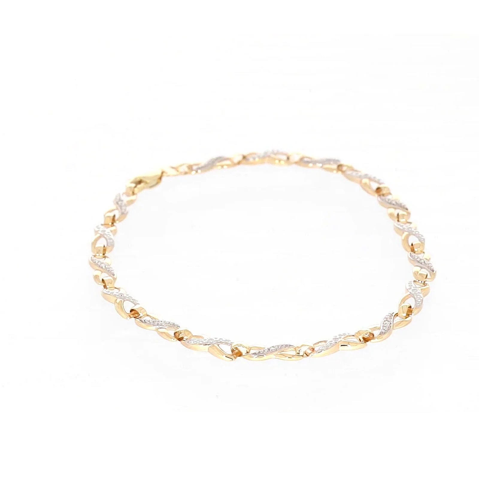 9ct Yellow Gold & Diamond Set Infinity Bracelet - Image 36