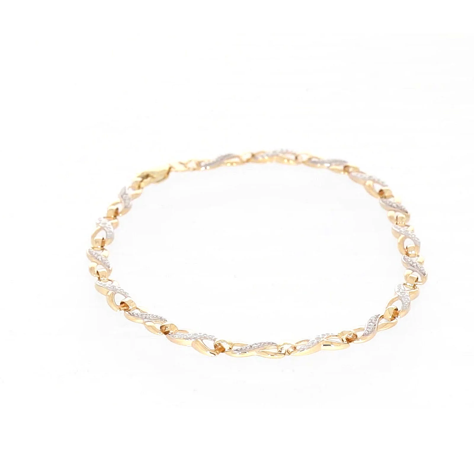 9ct Yellow Gold & Diamond Set Infinity Bracelet - Image 37