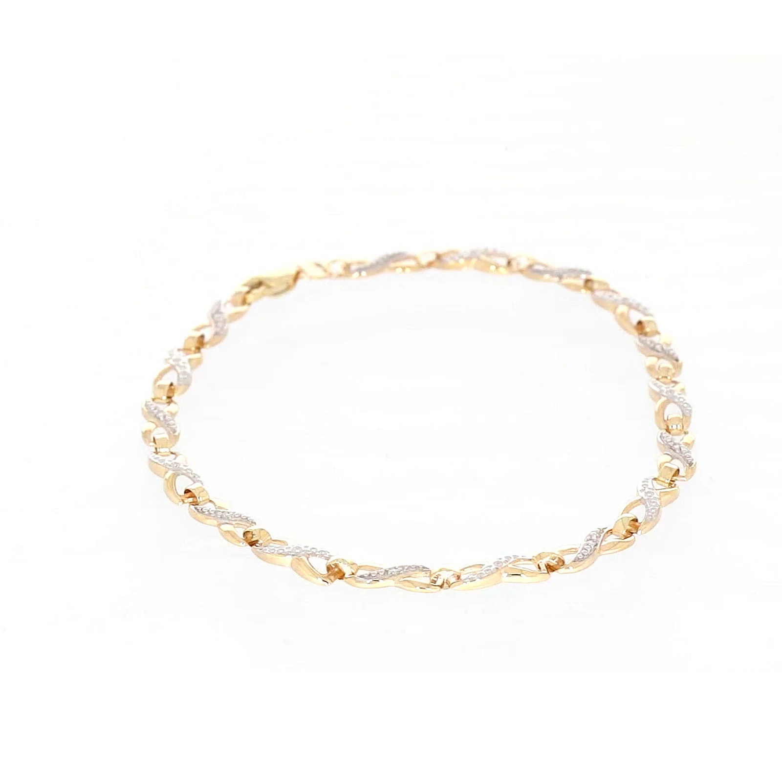 9ct Yellow Gold & Diamond Set Infinity Bracelet - Image 38