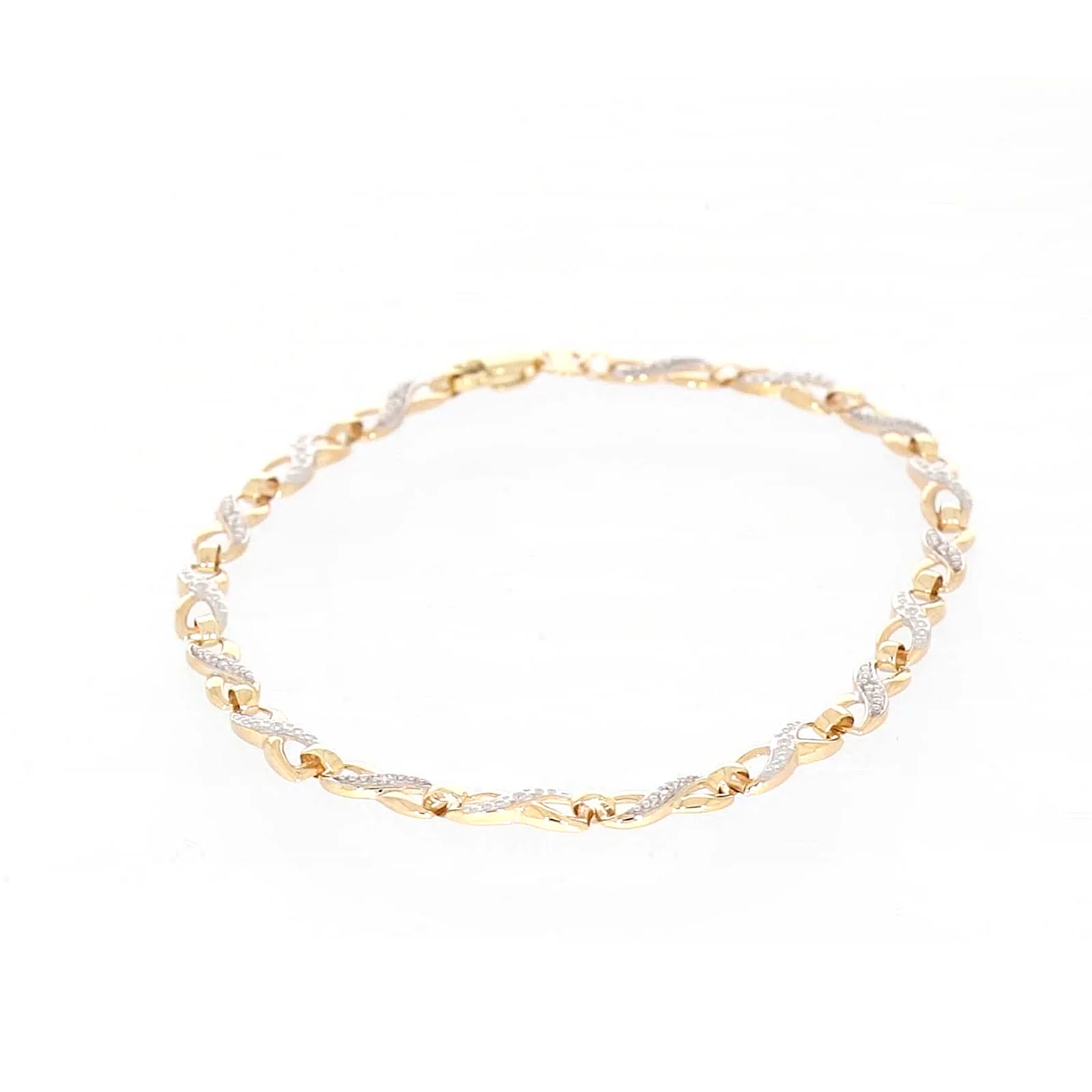 9ct Yellow Gold & Diamond Set Infinity Bracelet - Image 42