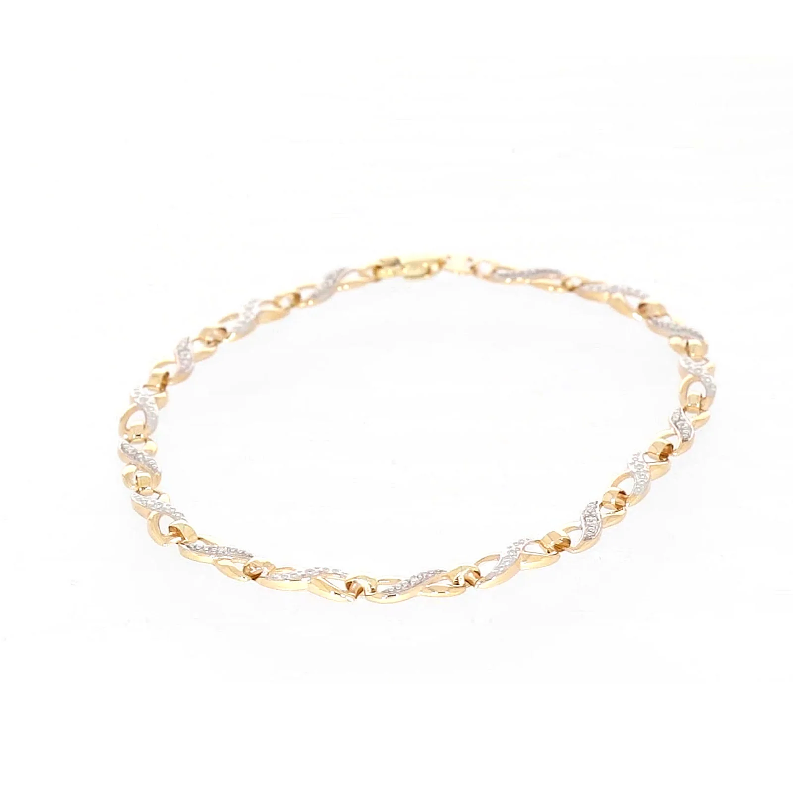 9ct Yellow Gold & Diamond Set Infinity Bracelet - Image 44