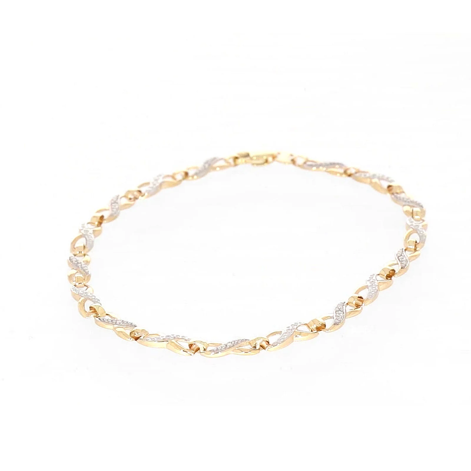 9ct Yellow Gold & Diamond Set Infinity Bracelet - Image 45