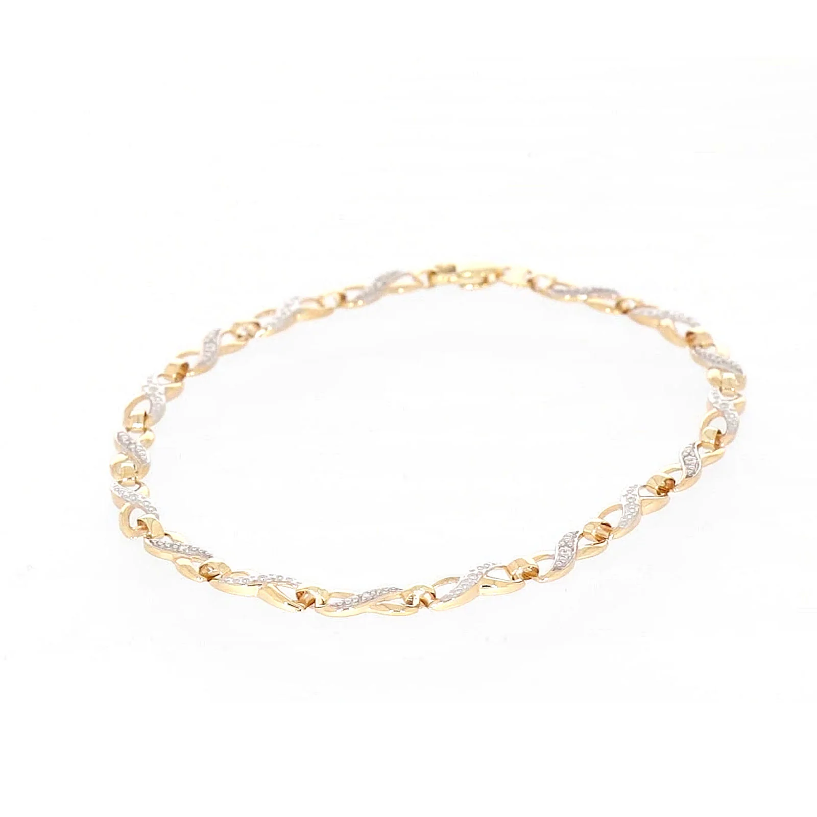 9ct Yellow Gold & Diamond Set Infinity Bracelet - Image 46
