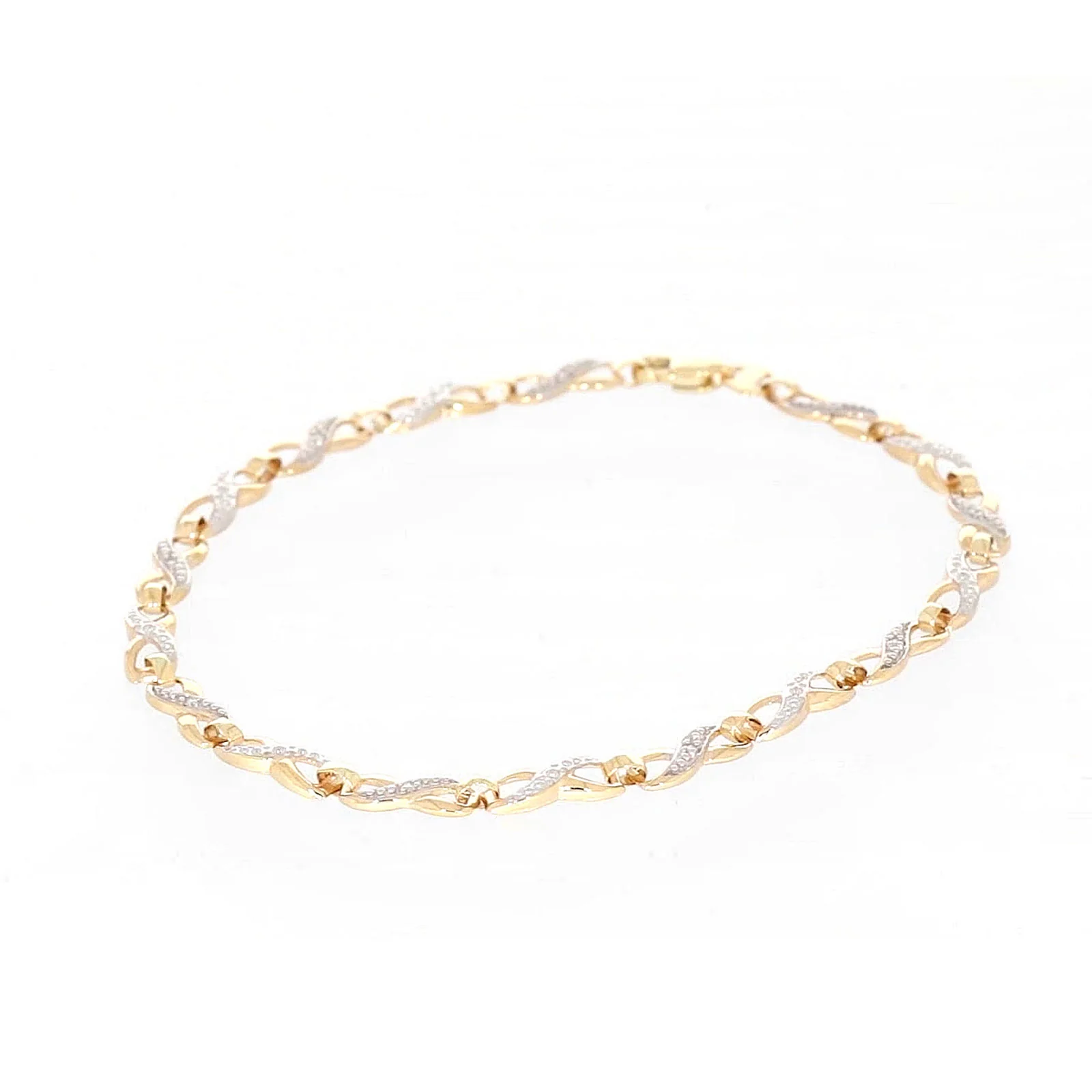 9ct Yellow Gold & Diamond Set Infinity Bracelet - Image 48