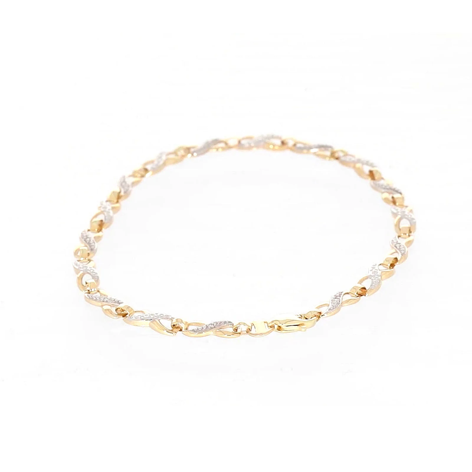 9ct Yellow Gold & Diamond Set Infinity Bracelet - Image 5