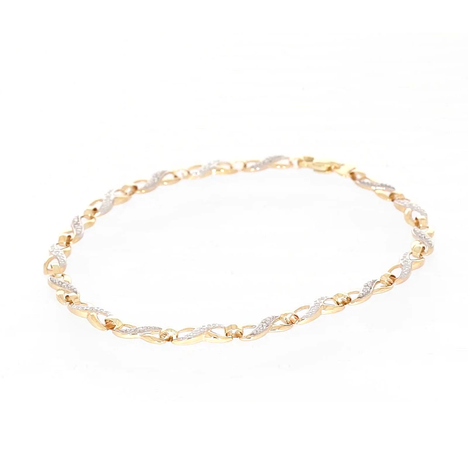 9ct Yellow Gold & Diamond Set Infinity Bracelet - Image 50