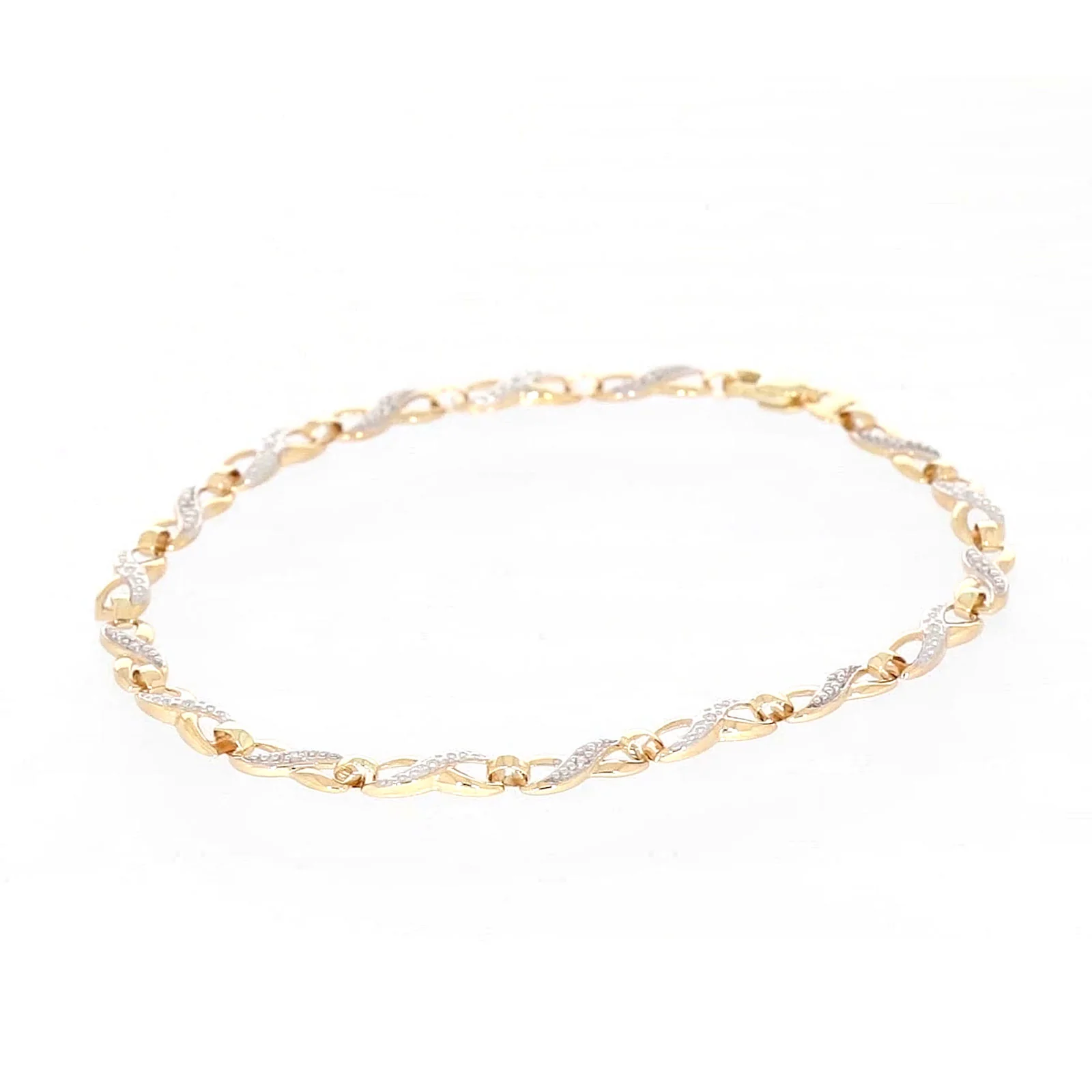 9ct Yellow Gold & Diamond Set Infinity Bracelet - Image 51