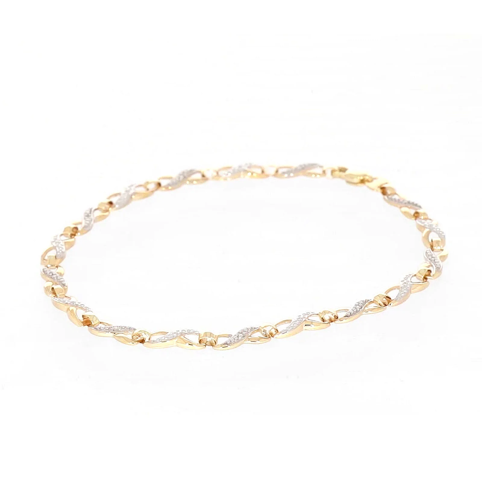9ct Yellow Gold & Diamond Set Infinity Bracelet - Image 52