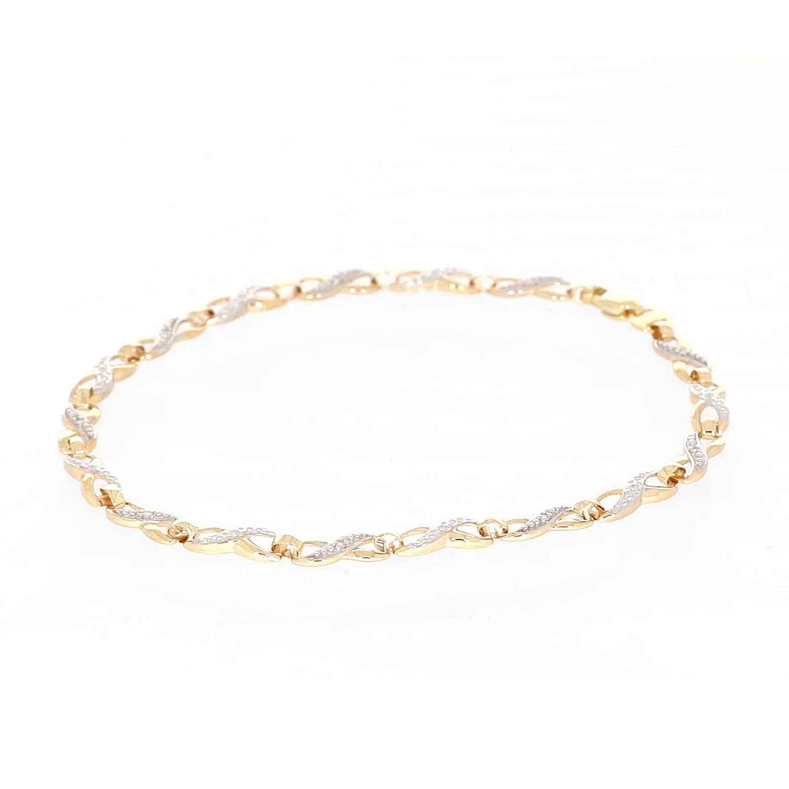 9ct Yellow Gold & Diamond Set Infinity Bracelet - Image 54