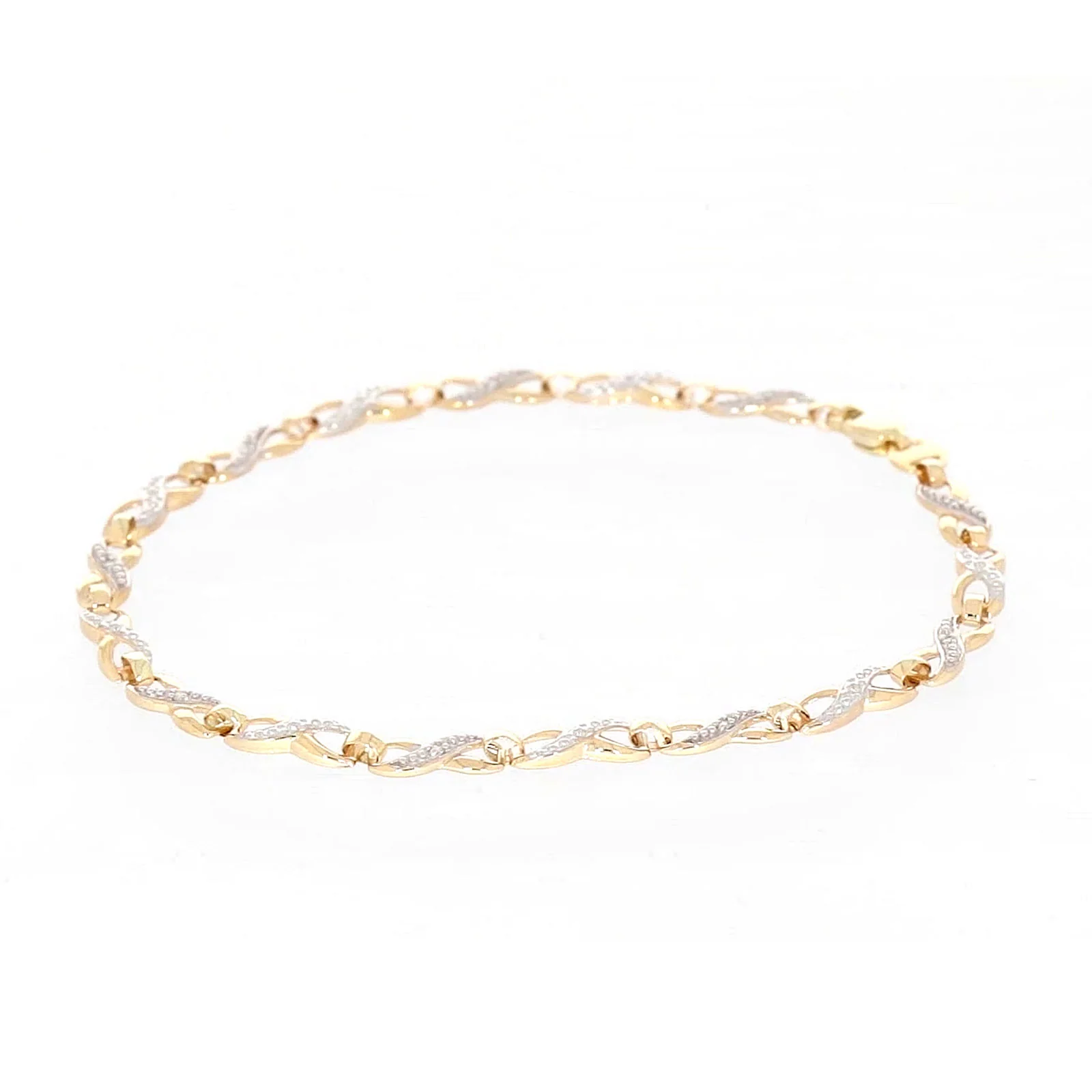 9ct Yellow Gold & Diamond Set Infinity Bracelet - Image 55
