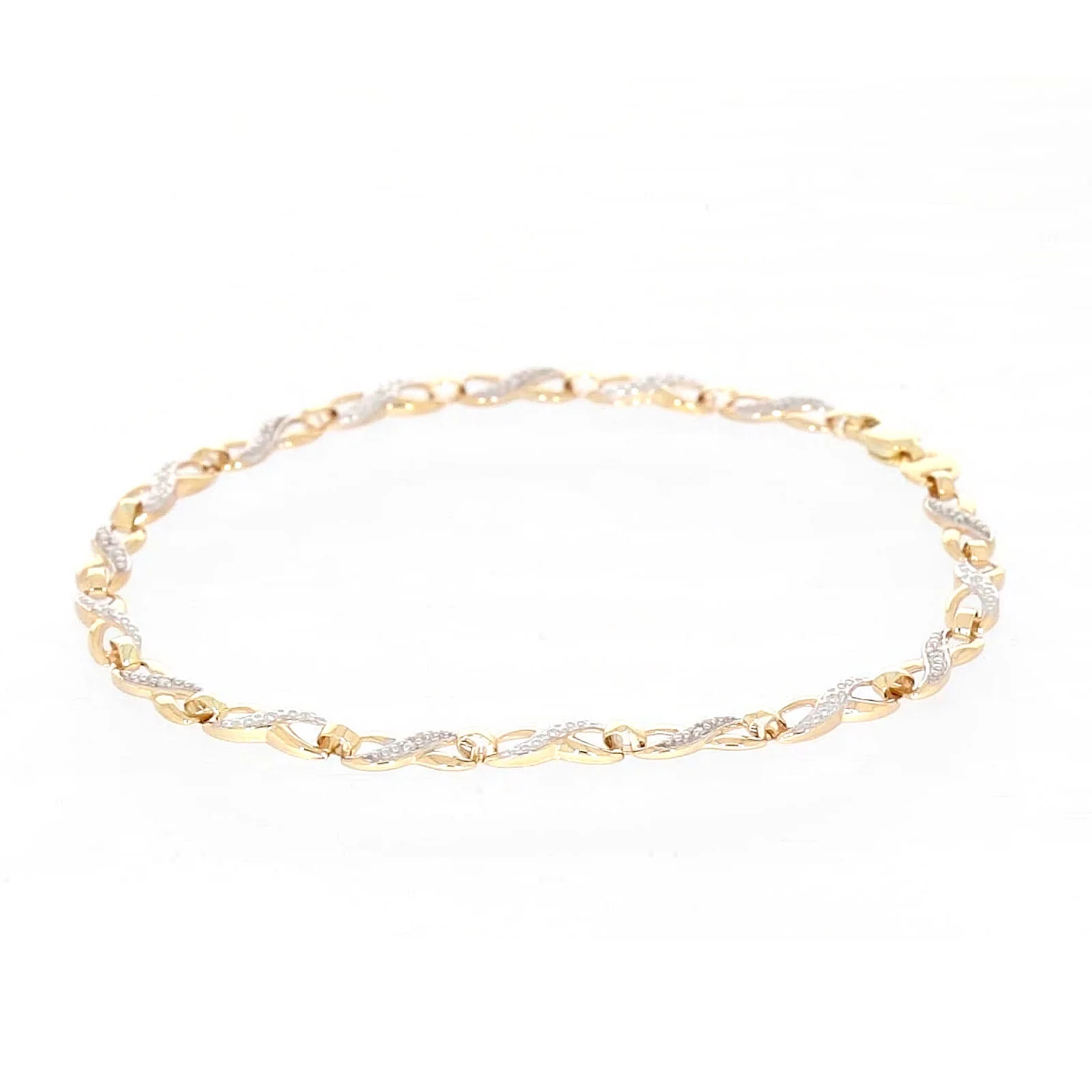 9ct Yellow Gold & Diamond Set Infinity Bracelet - Image 56